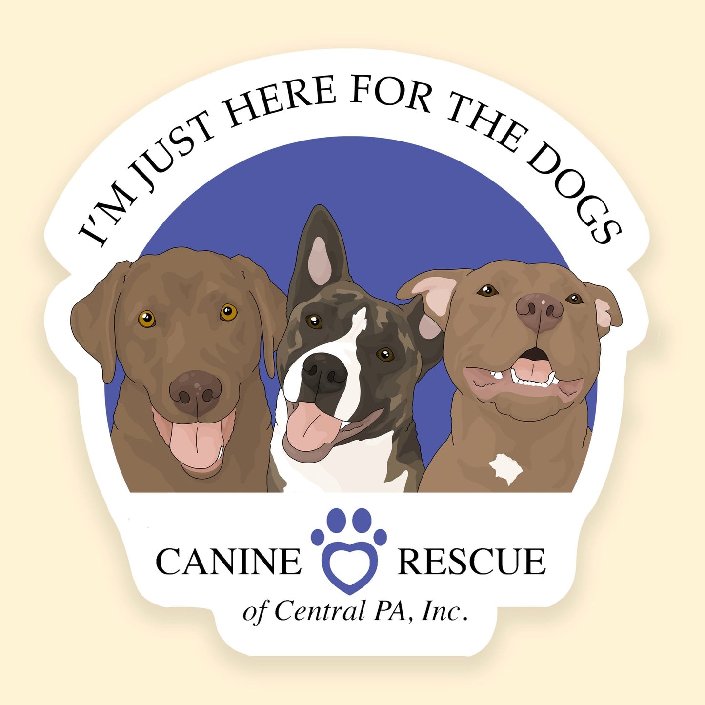 3" Sticker | FUNDRAISER | Canine Rescue of Central PA - Detezi Designs -