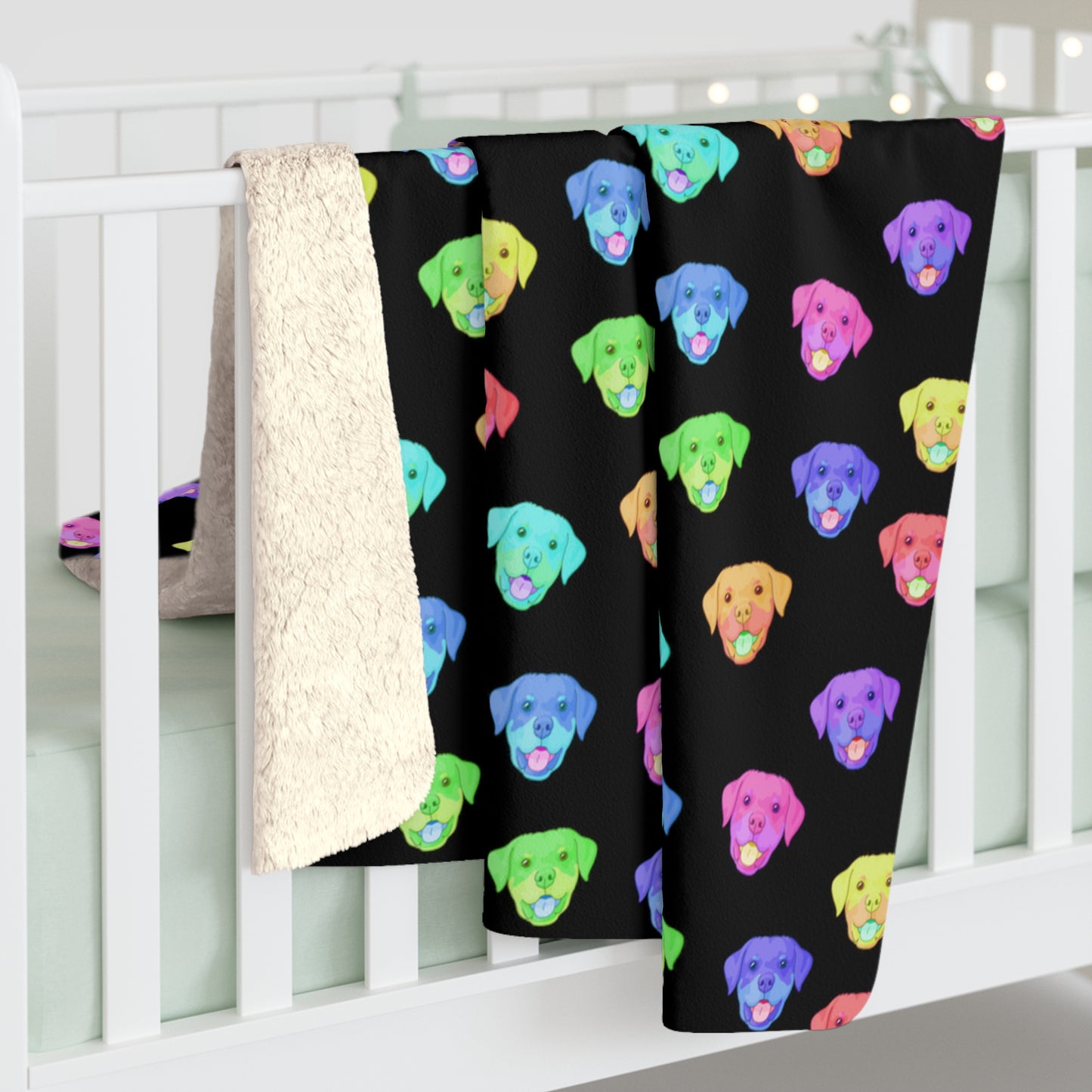 Rainbow Rottweilers | Sherpa Fleece Blanket