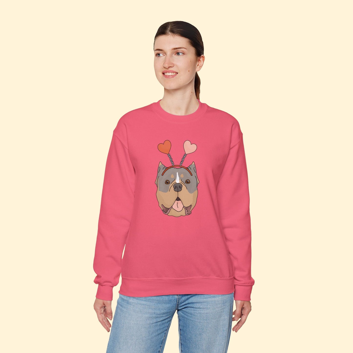 A Very American Bully Valentine | Crewneck Sweatshirt - Detezi Designs - 10930166450801732768