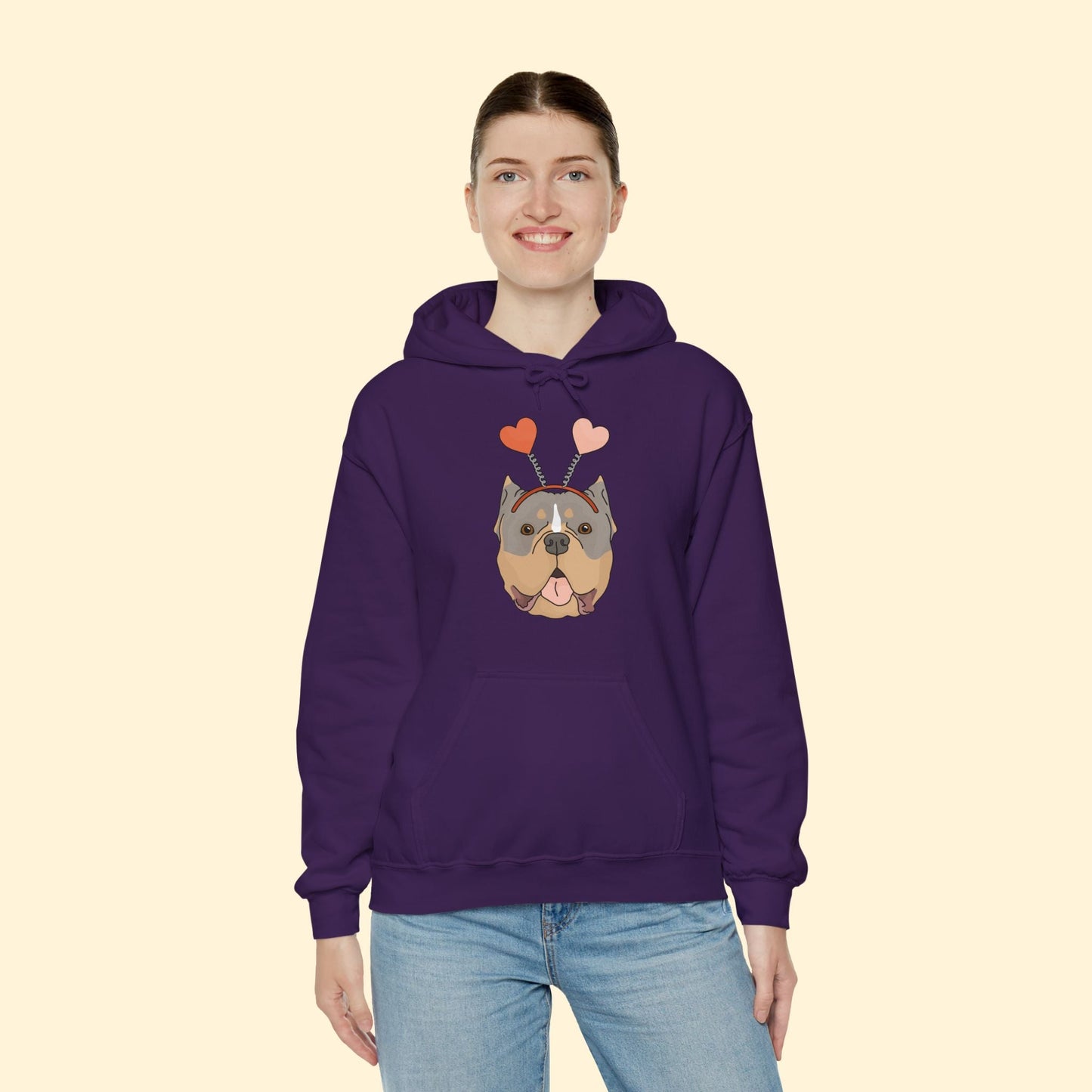 A Very American Bully Valentine | Hooded Sweatshirt - Detezi Designs - 32329377702236431352