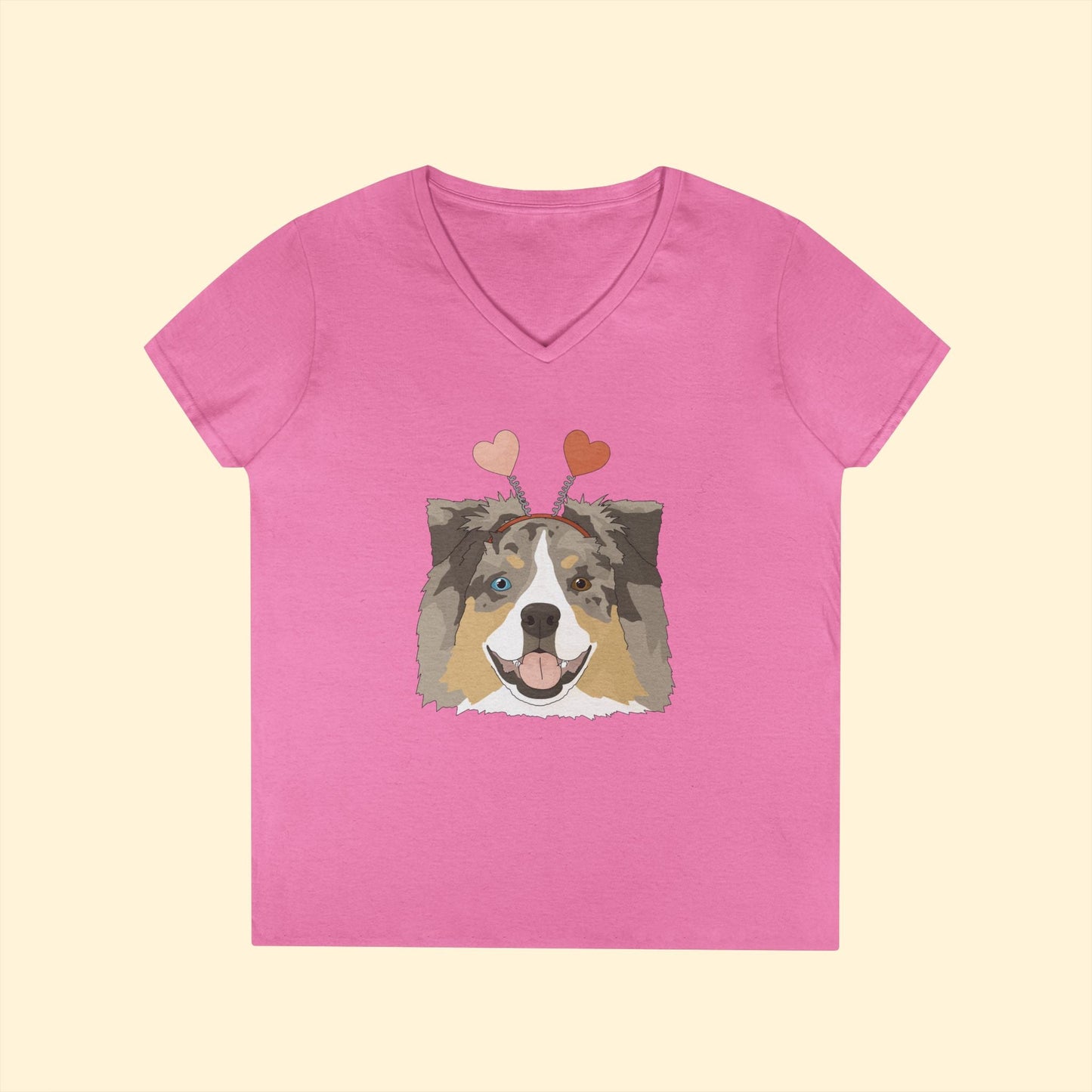 A Very Aussie Valentine | Ladies' V - Neck T-Shirt - Detezi Designs - 19331247337414516607