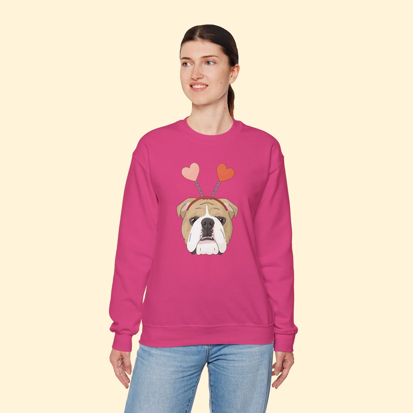A Very Bulldog Valentine | Crewneck Sweatshirt - Detezi Designs - 15967421969466692781
