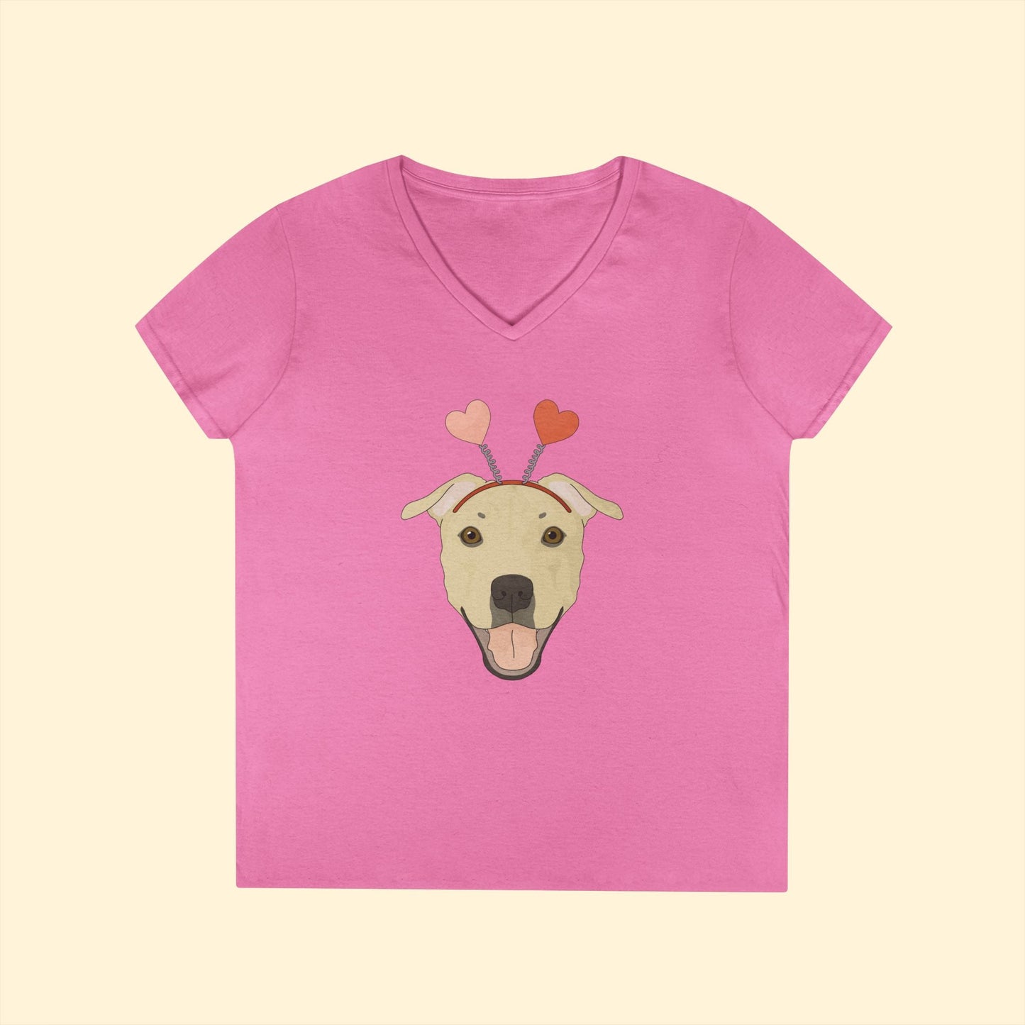 A Very Bully Valentine | Ladies' V - Neck T-Shirt - Detezi Designs - 67328453828587529782