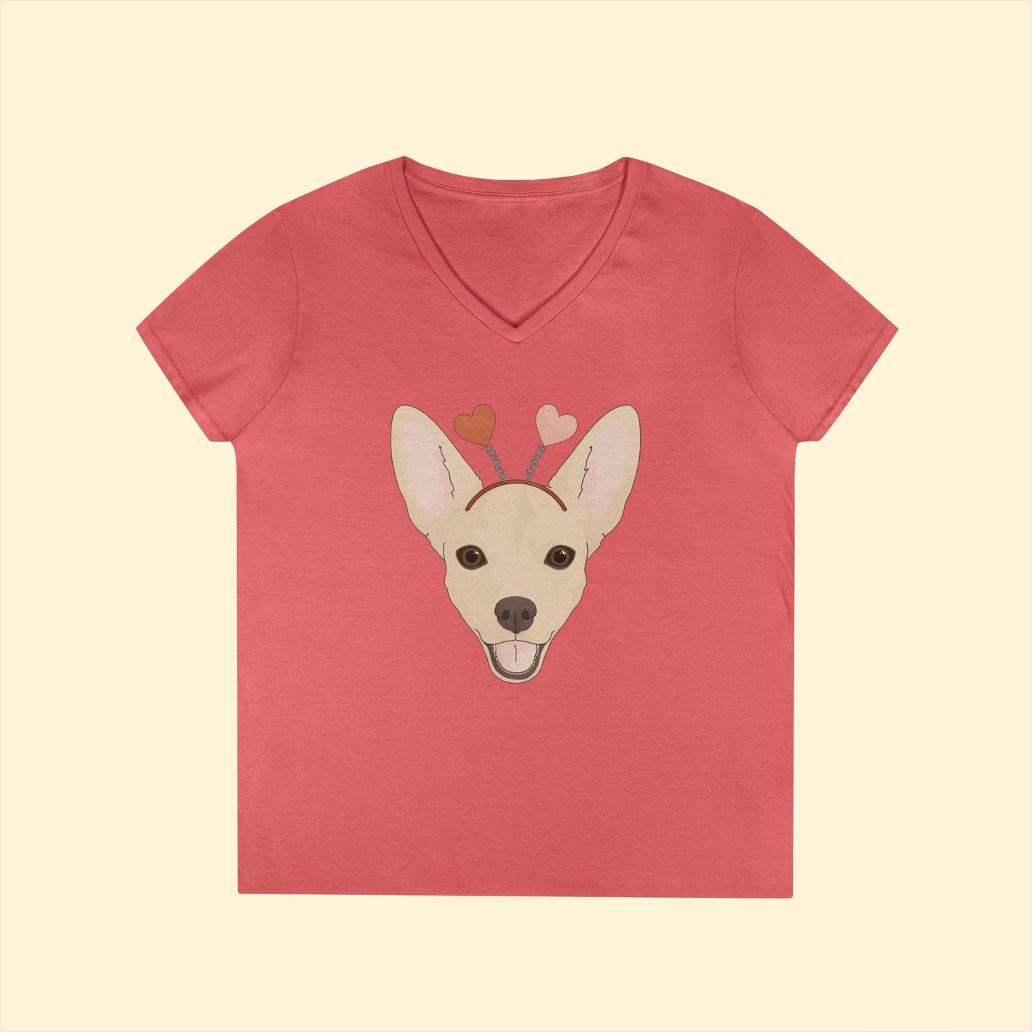 A Very Chihuahua Valentine | Ladies' V - Neck T-Shirt - Detezi Designs - 33096095761156534889