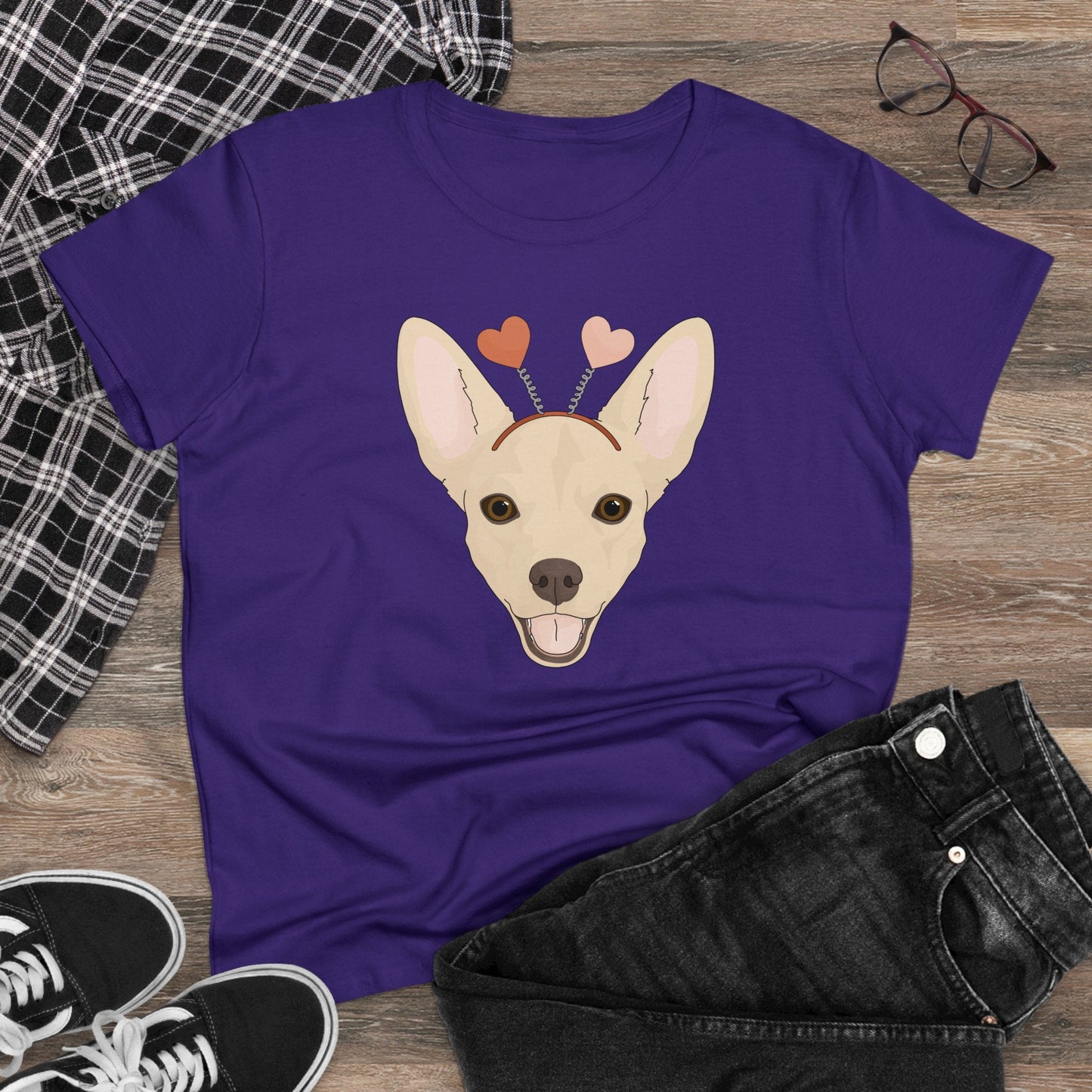 A Very Chihuahua Valentine | Women's Midweight Cotton Tee - Detezi Designs - 38593443799373080581