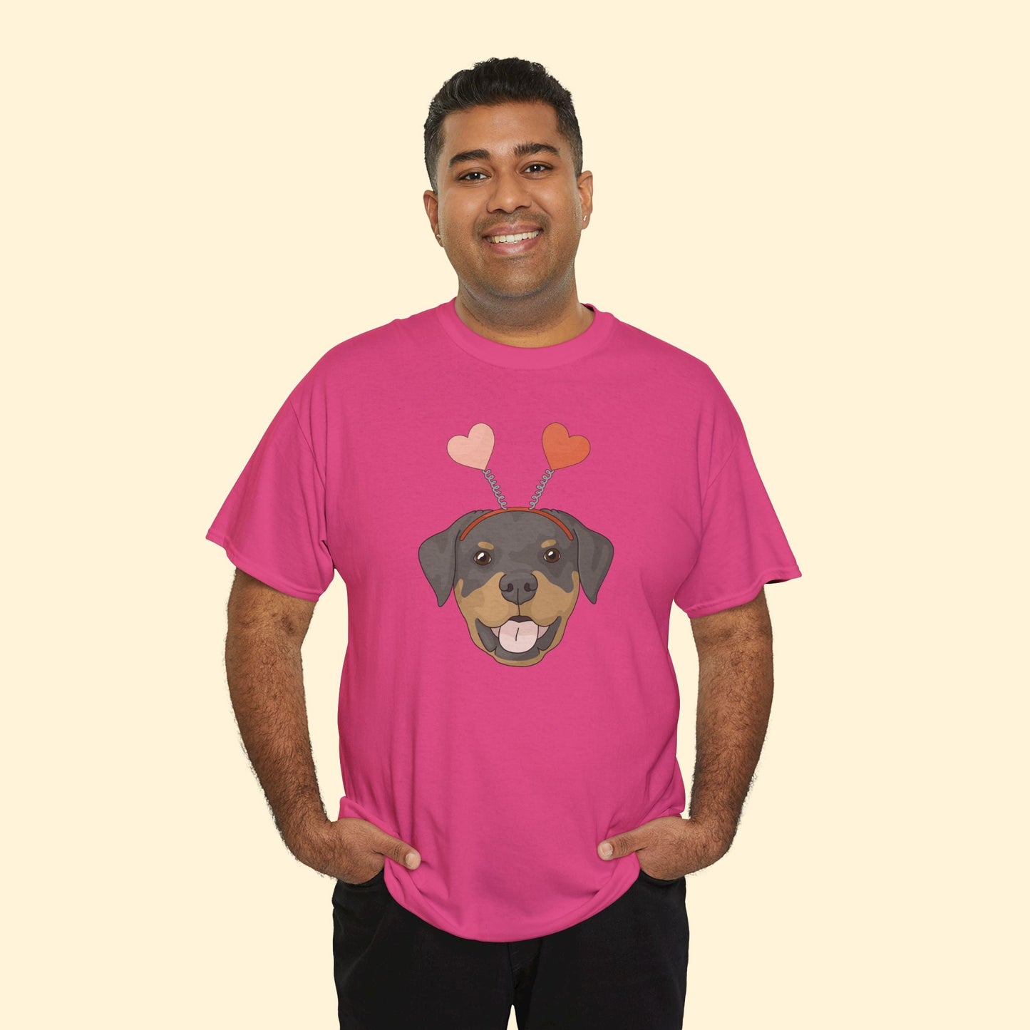 A Very Rottie Valentine | Unisex T-shirt - Detezi Designs - 25668283099977396150