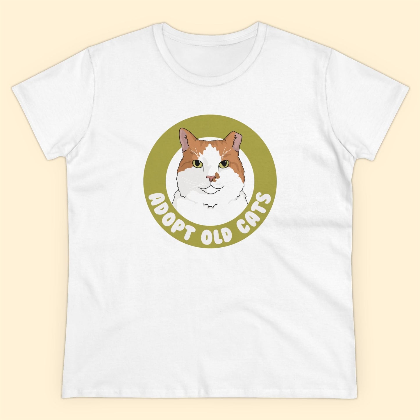 Adopt Old Cats | Women's Midweight Cotton Tee - Detezi Designs - 75693490597519584754