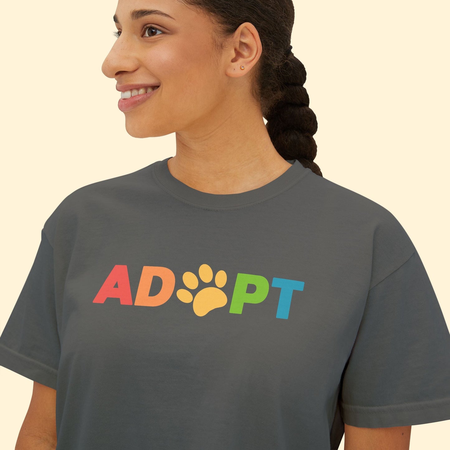Adopt Rainbow | Comfort Colors Boxy Tee - Detezi Designs - 26440745169575812901