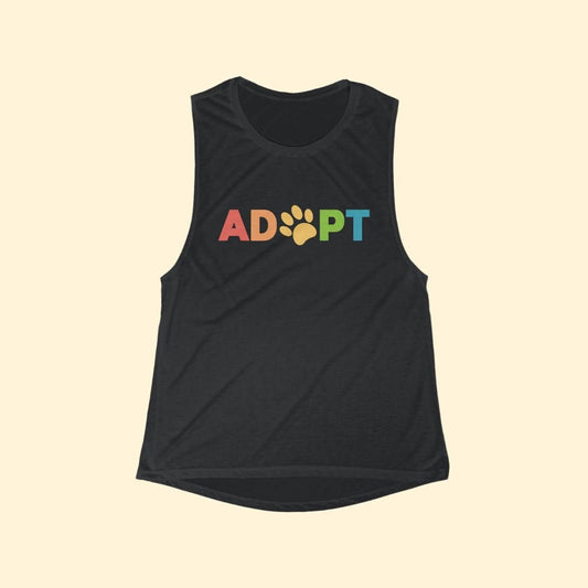 Adopt Rainbow | Women's Flowy Scoop Muscle Tank - Detezi Designs-29042481661065734568