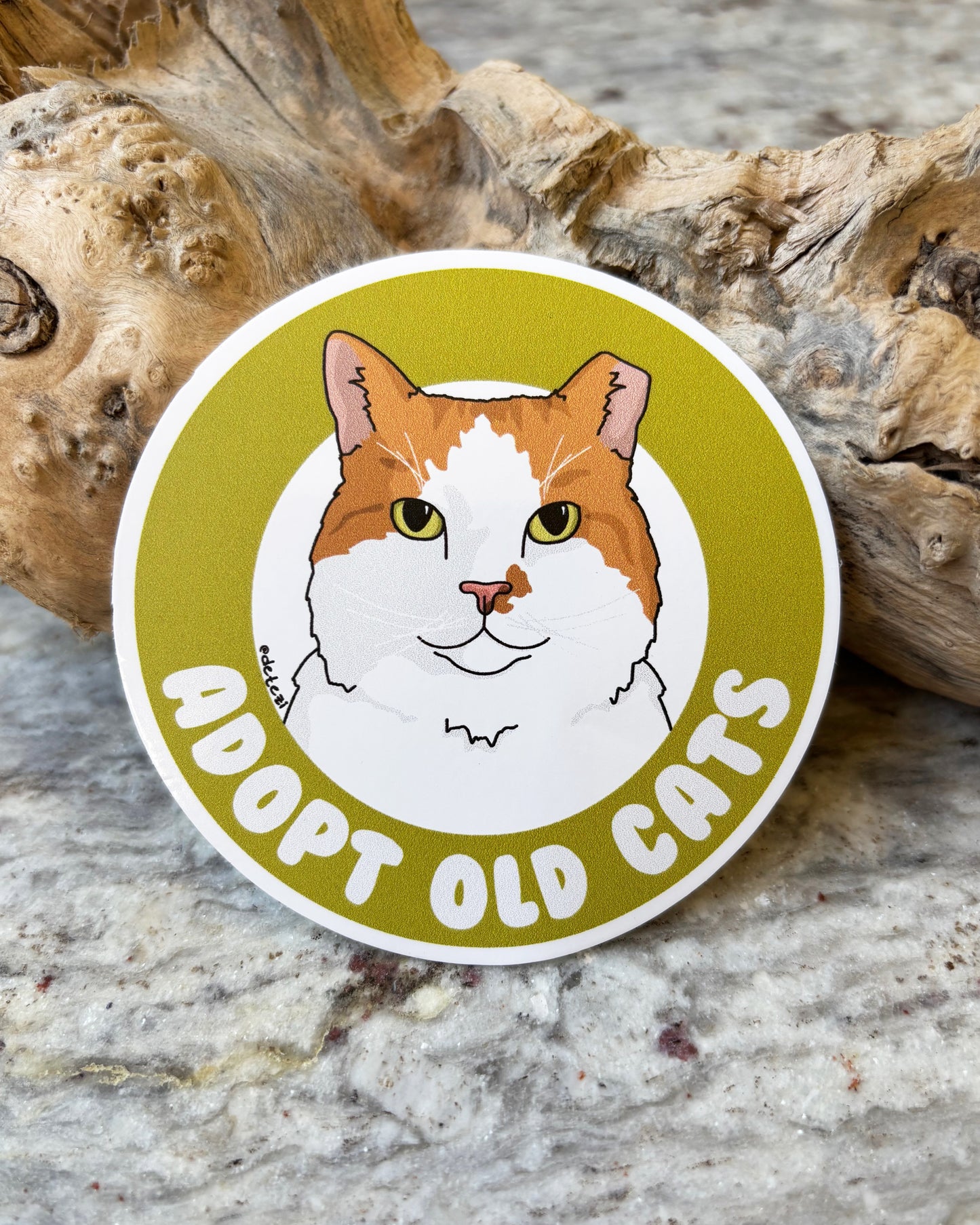 Adopt Old Cats | 3" Vinyl Sticker
