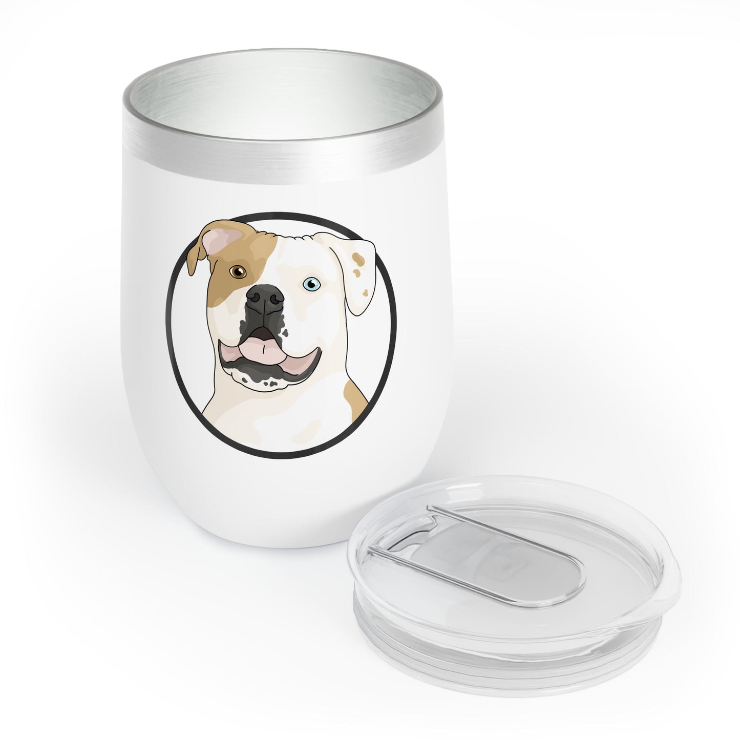 American Bulldog Circle | Wine Tumbler - Detezi Designs - 17794113799557465622