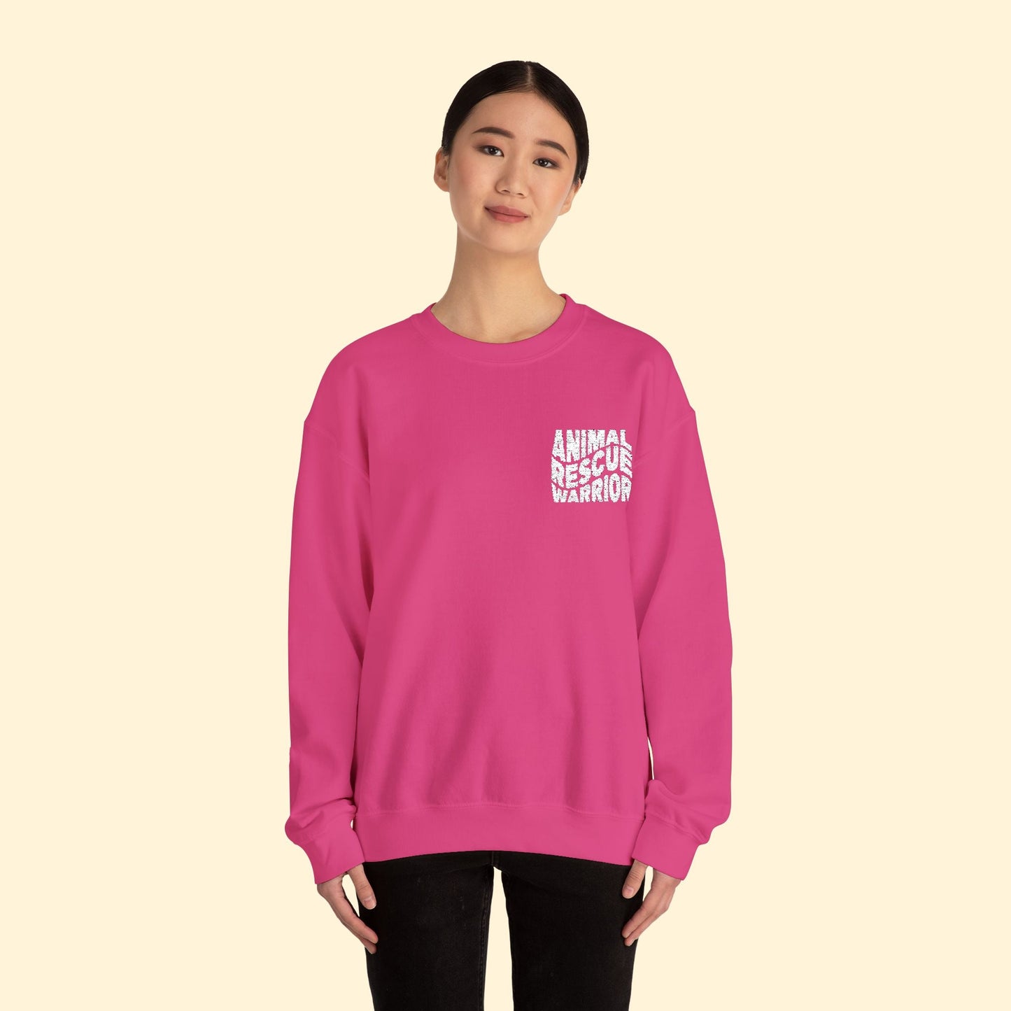 Animal Rescue Warrior | Embroidered | Unisex Crewneck Sweatshirt - Detezi Designs - 26570399451878028694