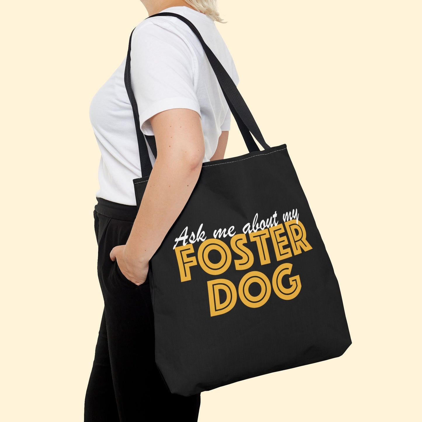 Ask Me About My Foster Dog | Tote Bag - Detezi Designs - 25683990069701693196