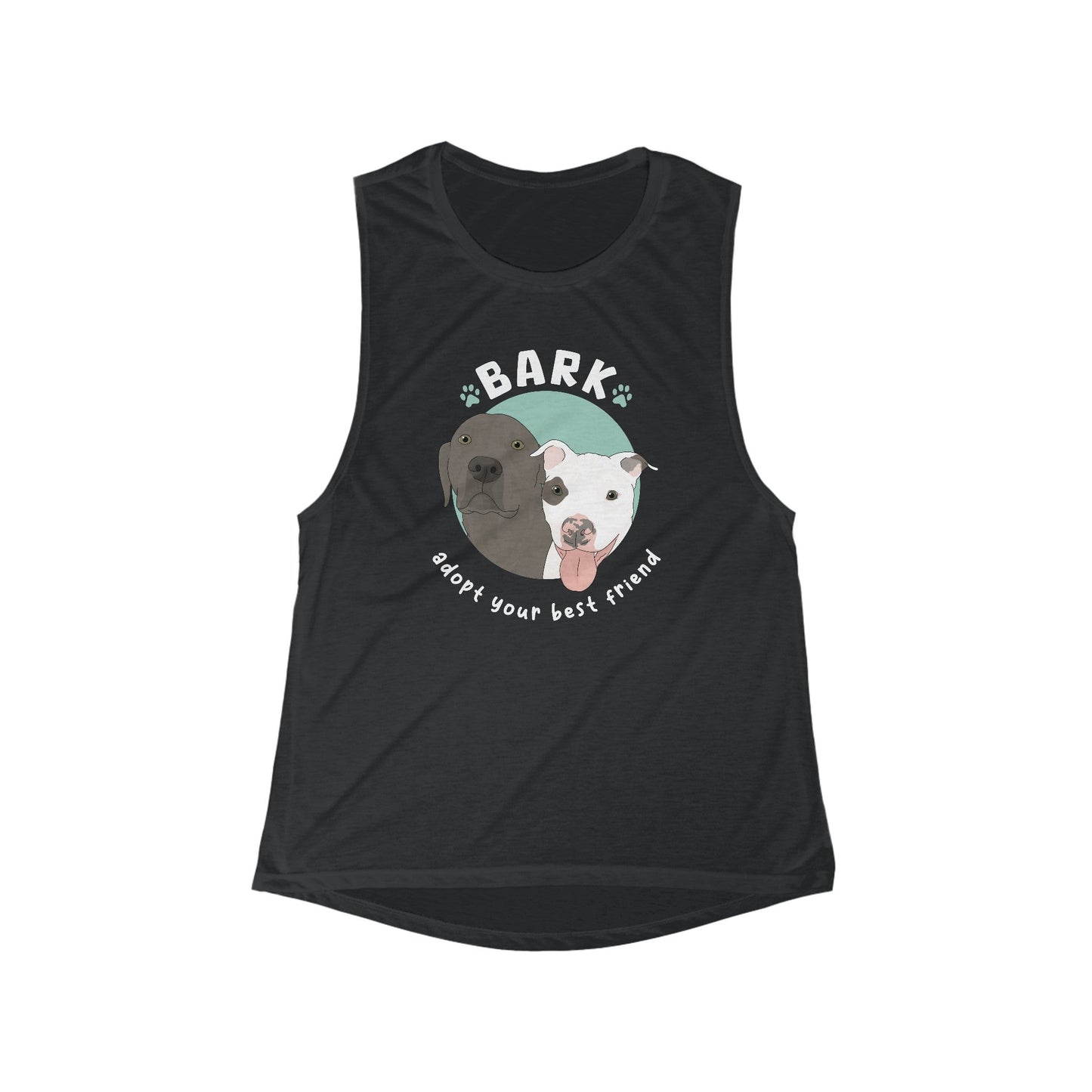 B.A.R.K. | FUNDRAISER | Women's Flowy Scoop Muscle Tank - Detezi Designs-10030694529149789249