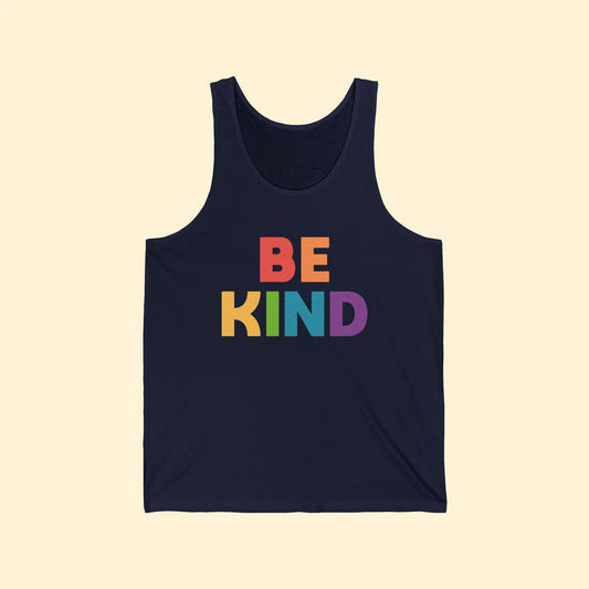 Be Kind Rainbow | Unisex Jersey Tank - Detezi Designs-16144100123952967910