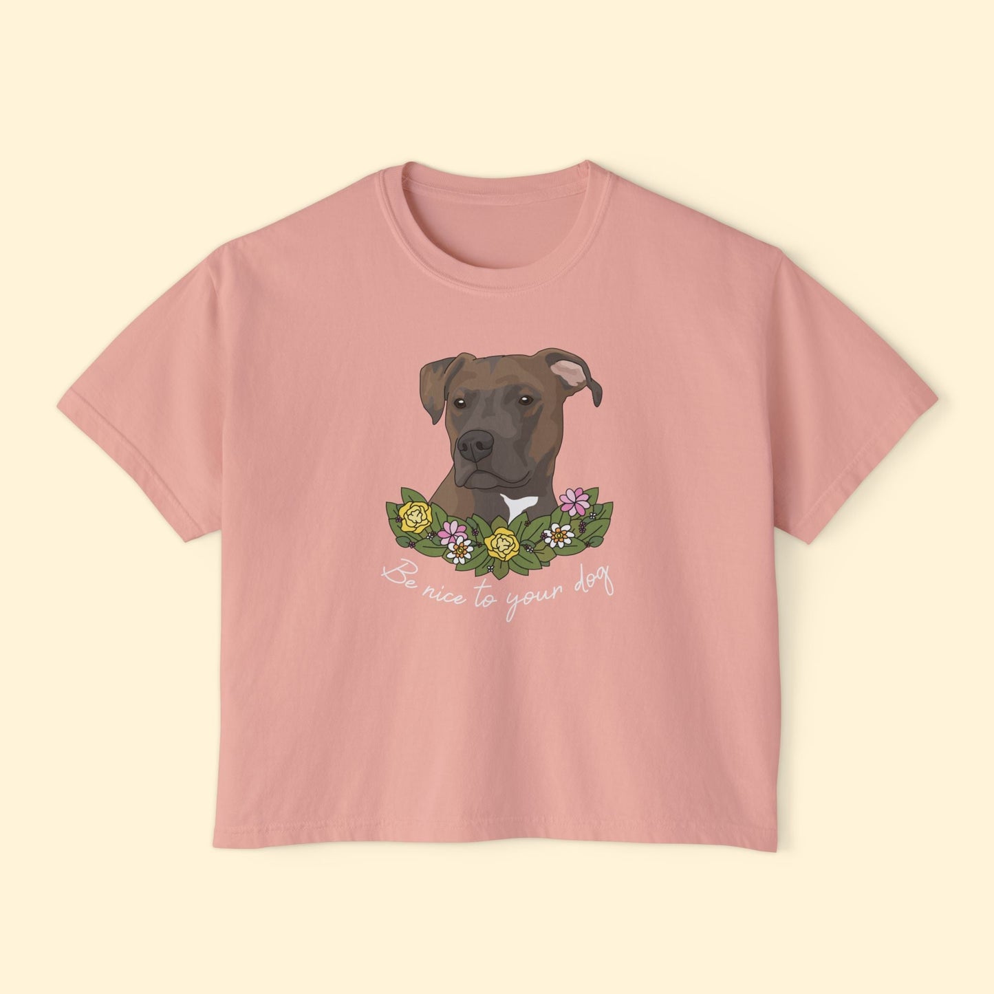 Be Nice To Your Dog | Comfort Colors Boxy Tee - Detezi Designs - 13379658486720677263