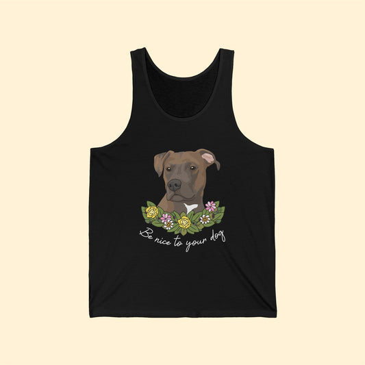 Be Nice to Your Dog | Unisex Jersey Tank - Detezi Designs-27565663026090915228