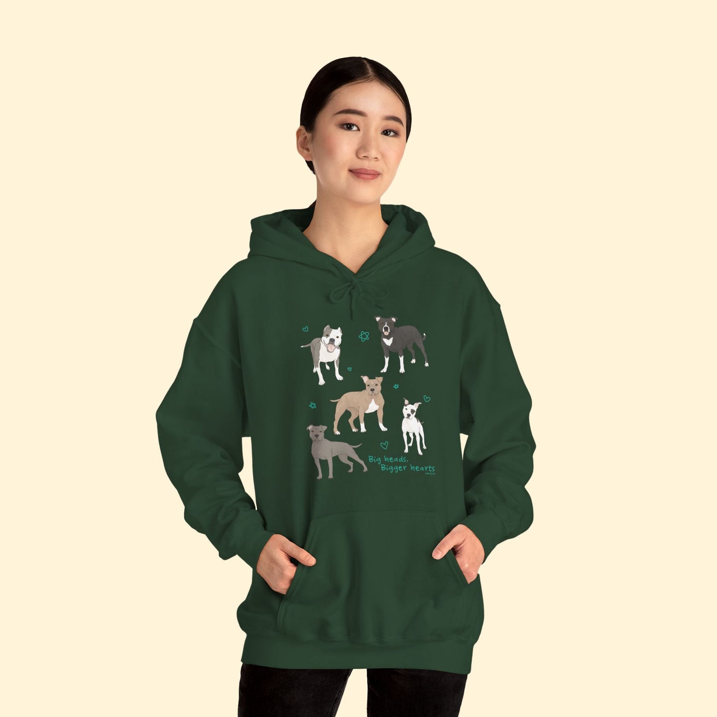 Big Heads, Bigger Hearts | Hooded Sweatshirt - Detezi Designs - 29310173884885604146