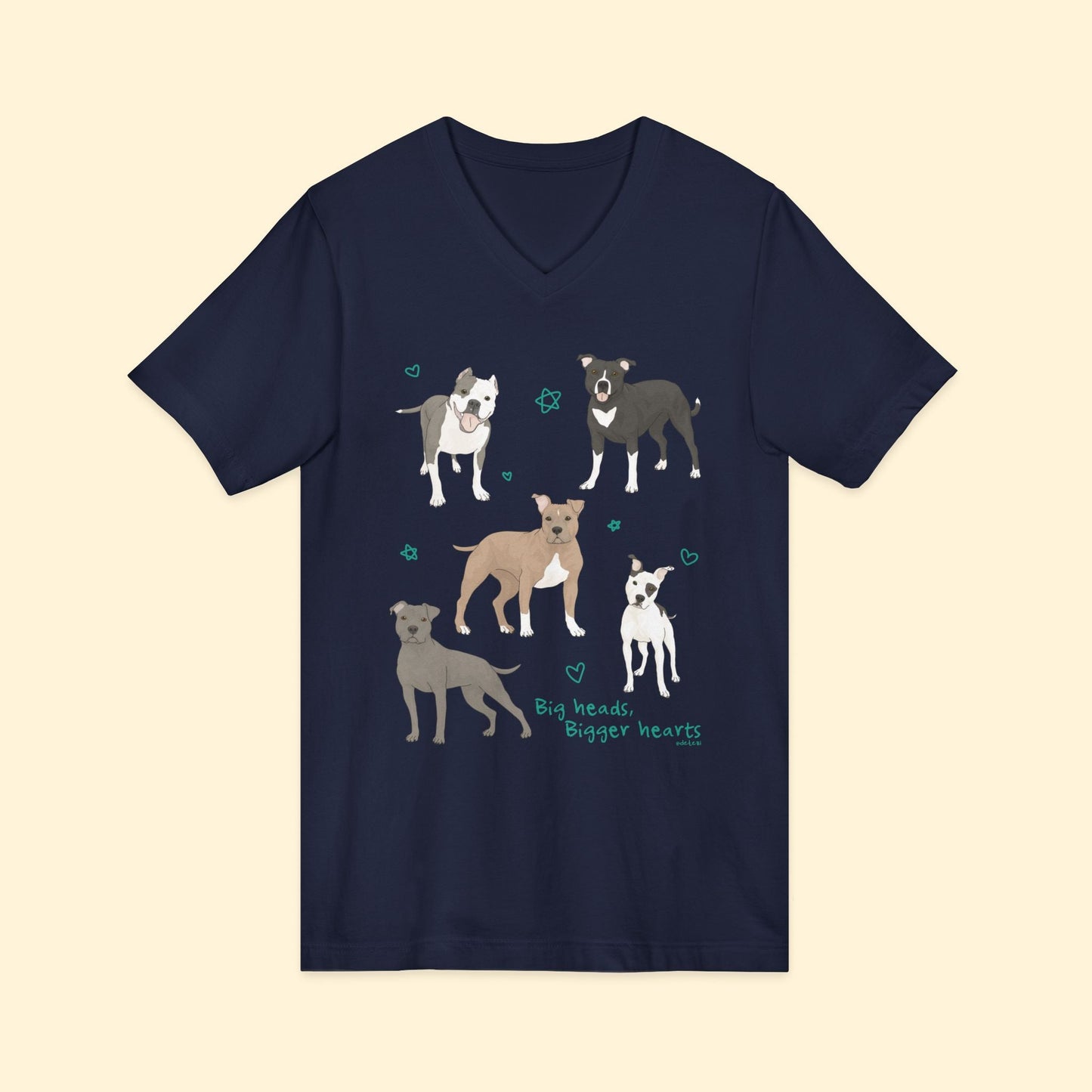 Big Heads, Bigger Hearts | Unisex V - Neck Tee - Detezi Designs - 64353775765485228609