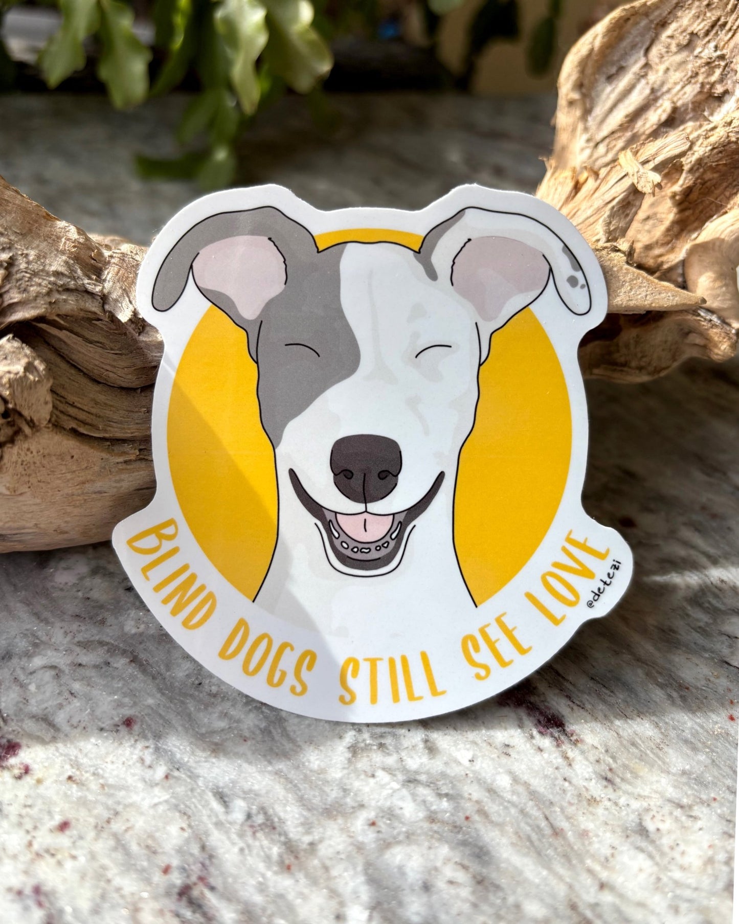 Blind Dogs Still See Love | 3" Vinyl Sticker - Detezi Designs -