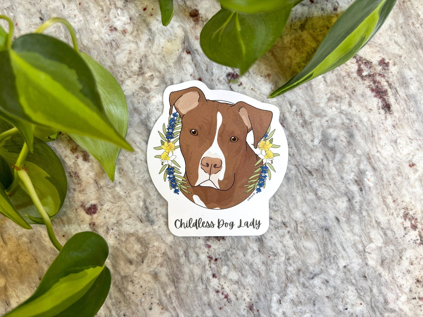 Childless Dog Lady | 3" Vinyl Sticker - Detezi Designs -