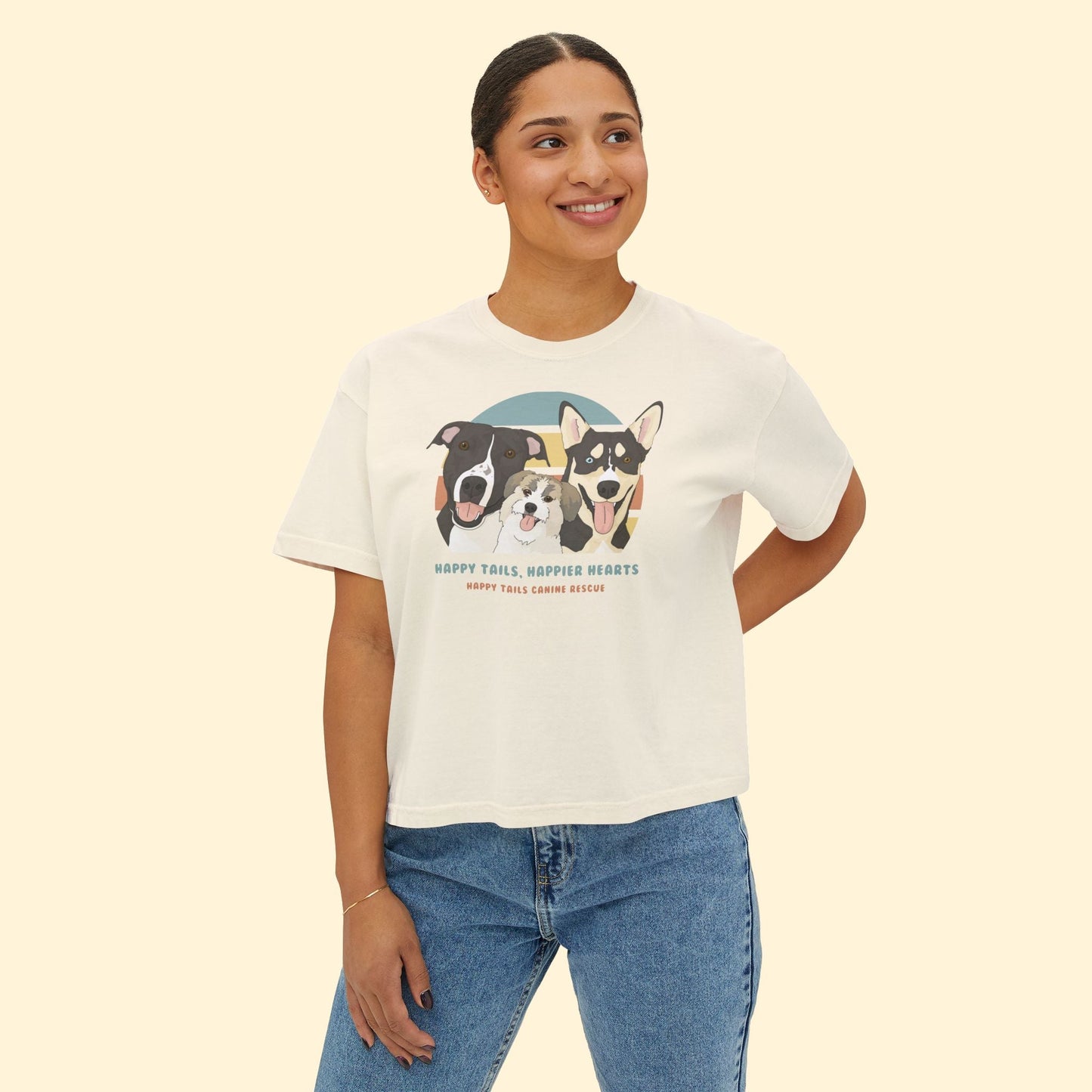 Comfort Colors Boxy Tee | FUNDRAISER | Happy Tails Canine Rescue - Detezi Designs-25608205777183983171