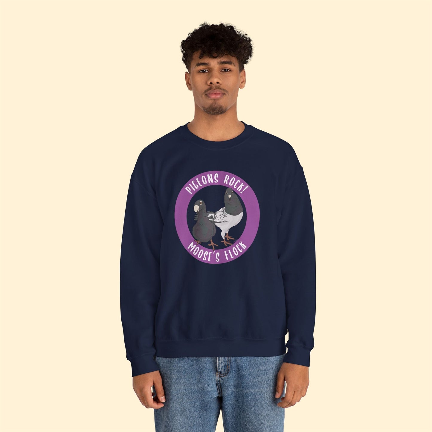 Crewneck Sweatshirt | FUNDRAISER | Moose's Flock | Pigeons Rock - Detezi Designs - 86918138975101070231