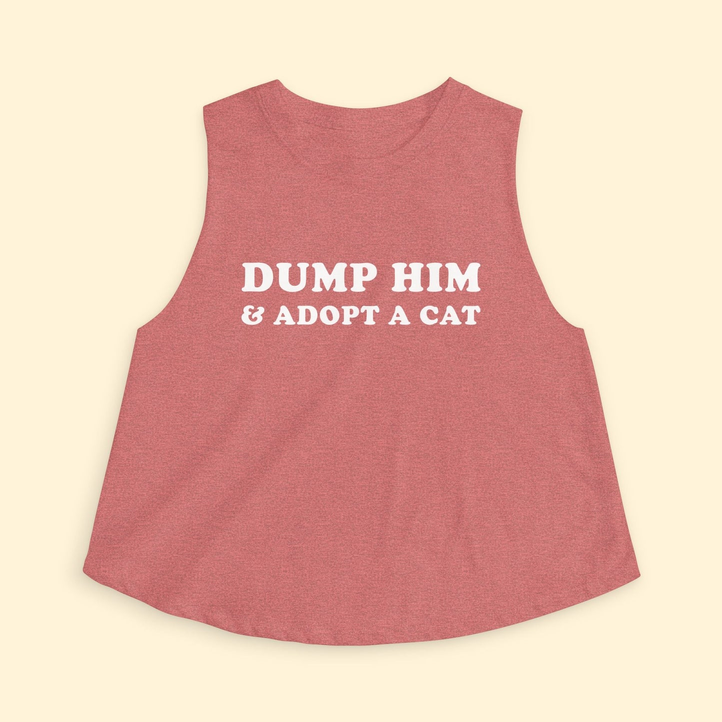 Cropped Muscle Tank | Dump Him & Adopt A Cat - Detezi Designs - 55935661073406911624