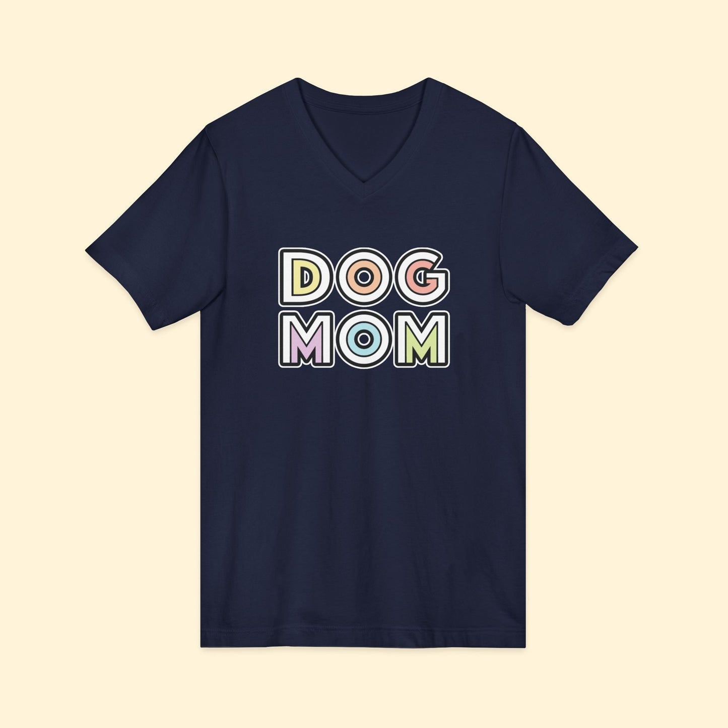 Dog Mom Retro | Unisex V - Neck Tee - Detezi Designs - 73330576188397697772
