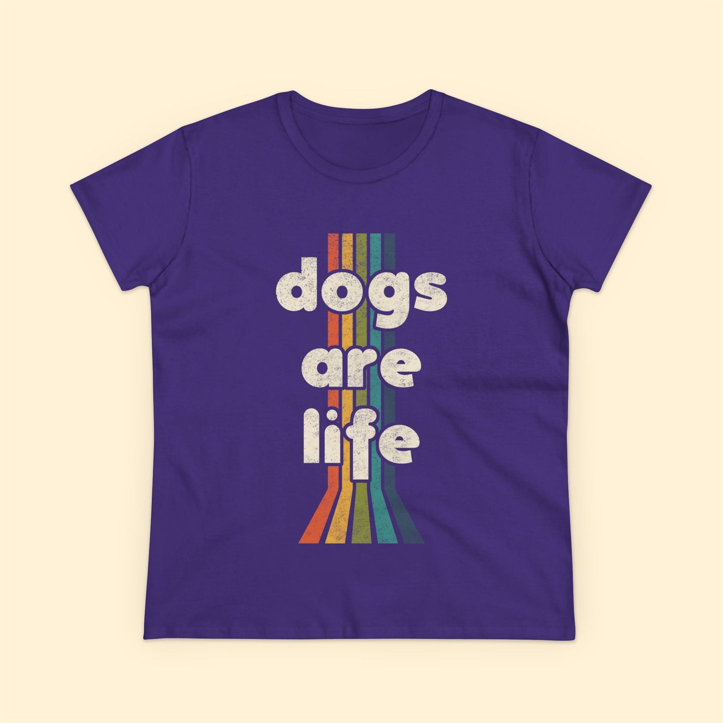 Dogs Are Life | Women's Midweight Cotton Tee - Detezi Designs - 72158121399011760108