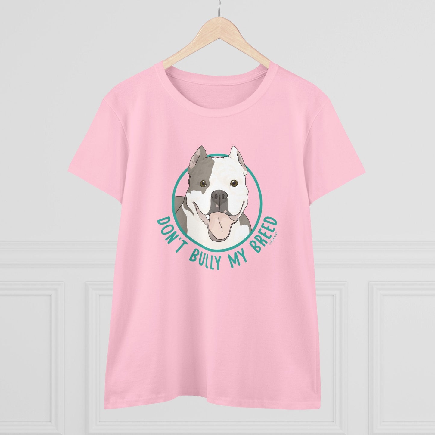 Don't Bully My Breed | Cropped Ears | Women's Midweight Cotton Tee - Detezi Designs - 33470585873419344989