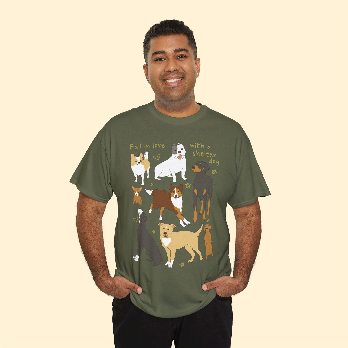 Fall In Love With A Shelter Dog | Unisex T-shirt - Detezi Designs - 19590013671941104778