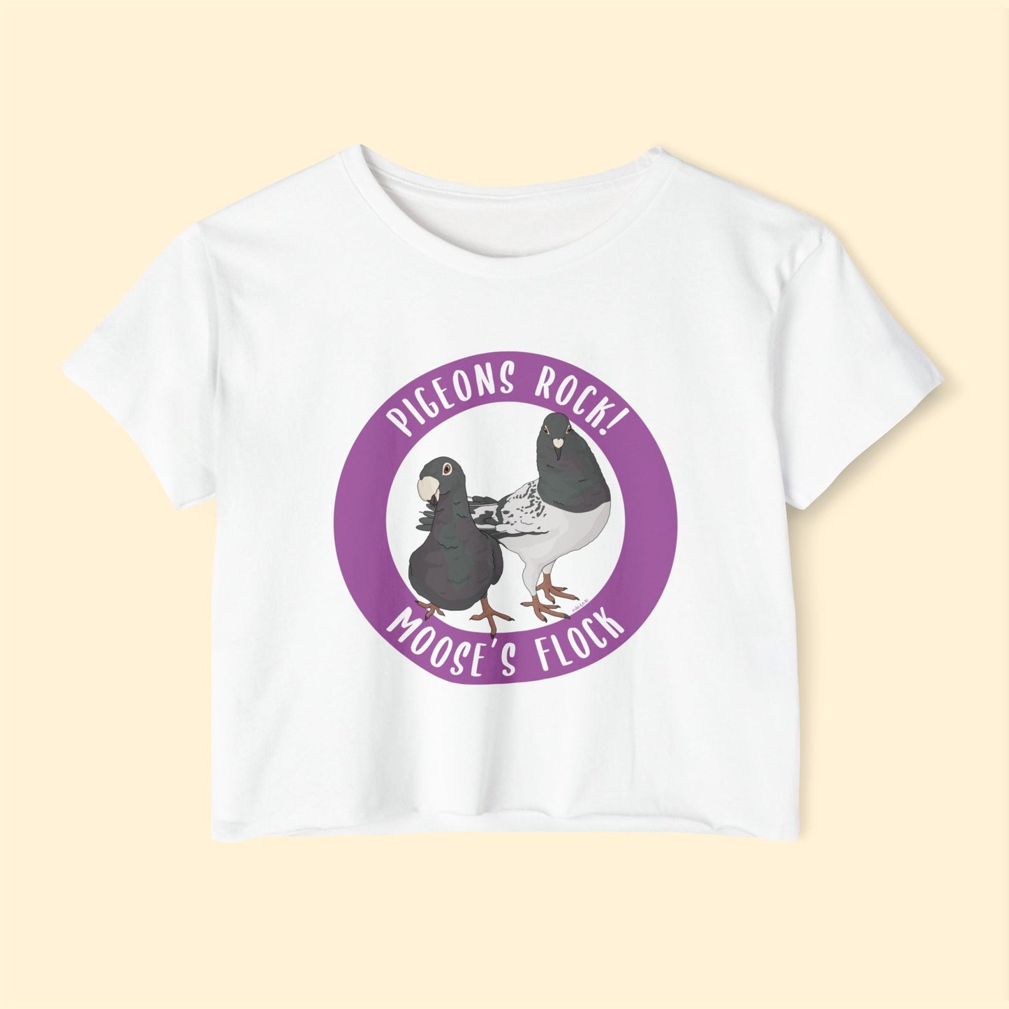 Festival Crop Top | FUNDRAISER | Moose's Flock | Pigeons Rock - Detezi Designs - 67024566794324044765