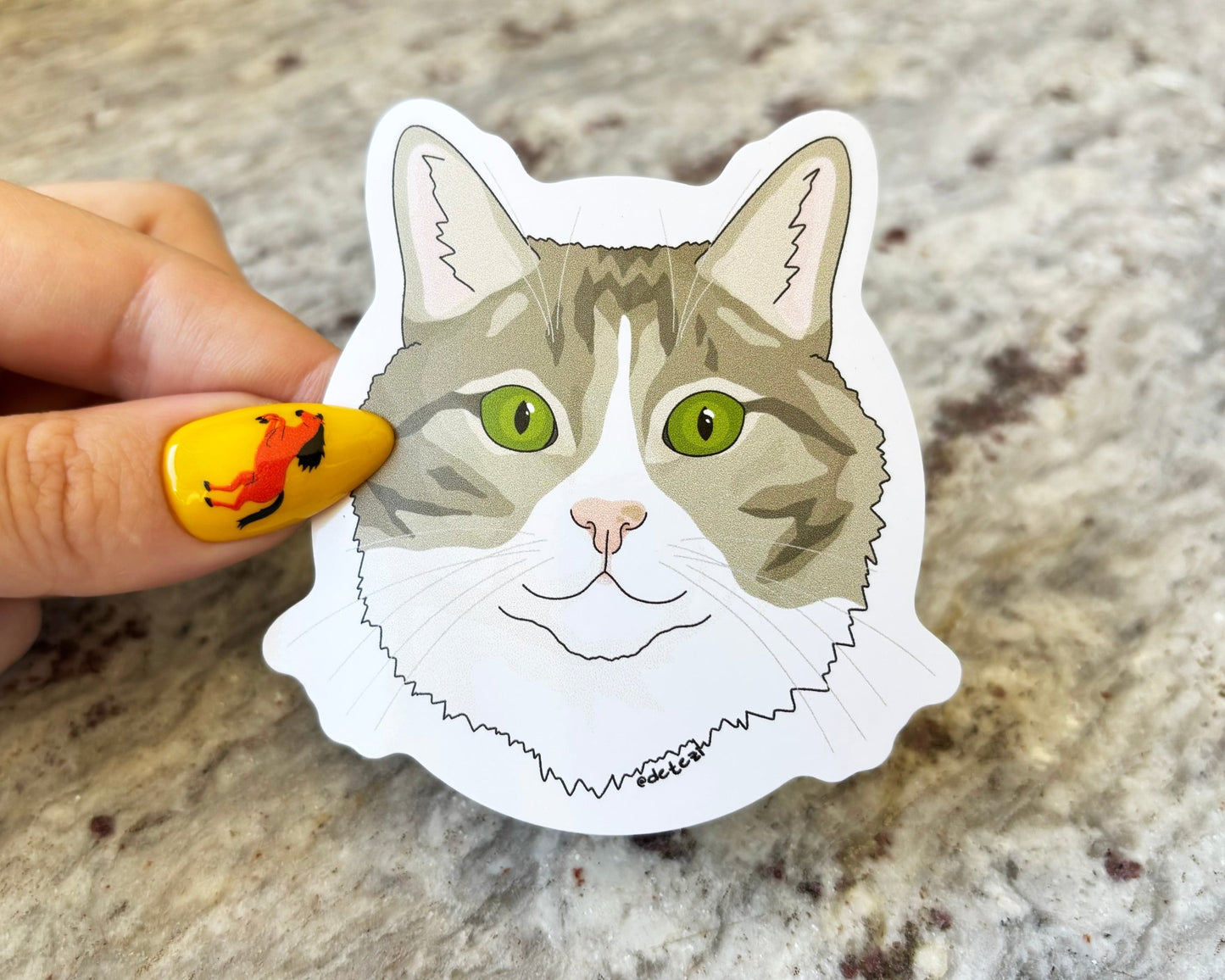 Fluffy Cat | 3" Vinyl Sticker - Detezi Designs -
