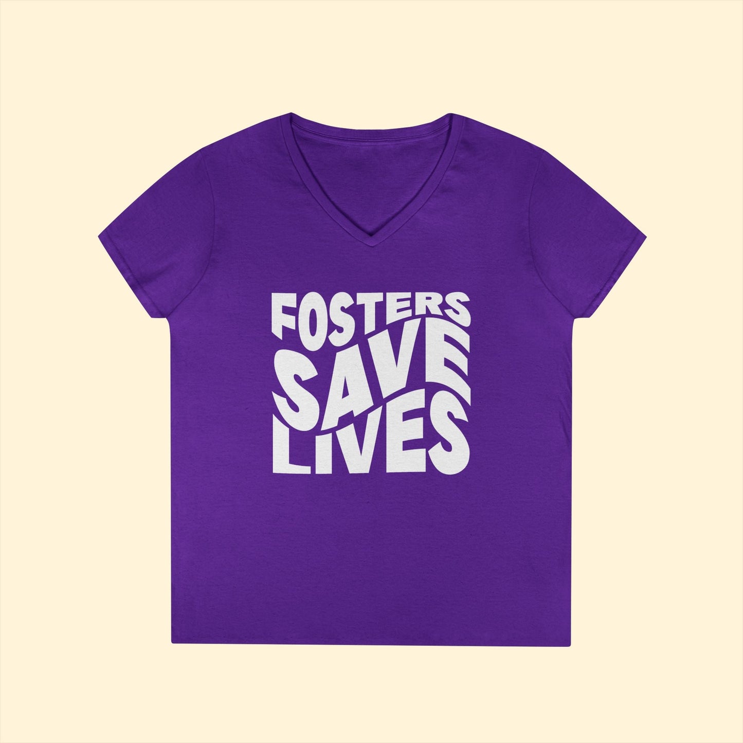 Fosters Save Lives | Ladies' V - Neck T-Shirt - Detezi Designs - 11616839562019609238