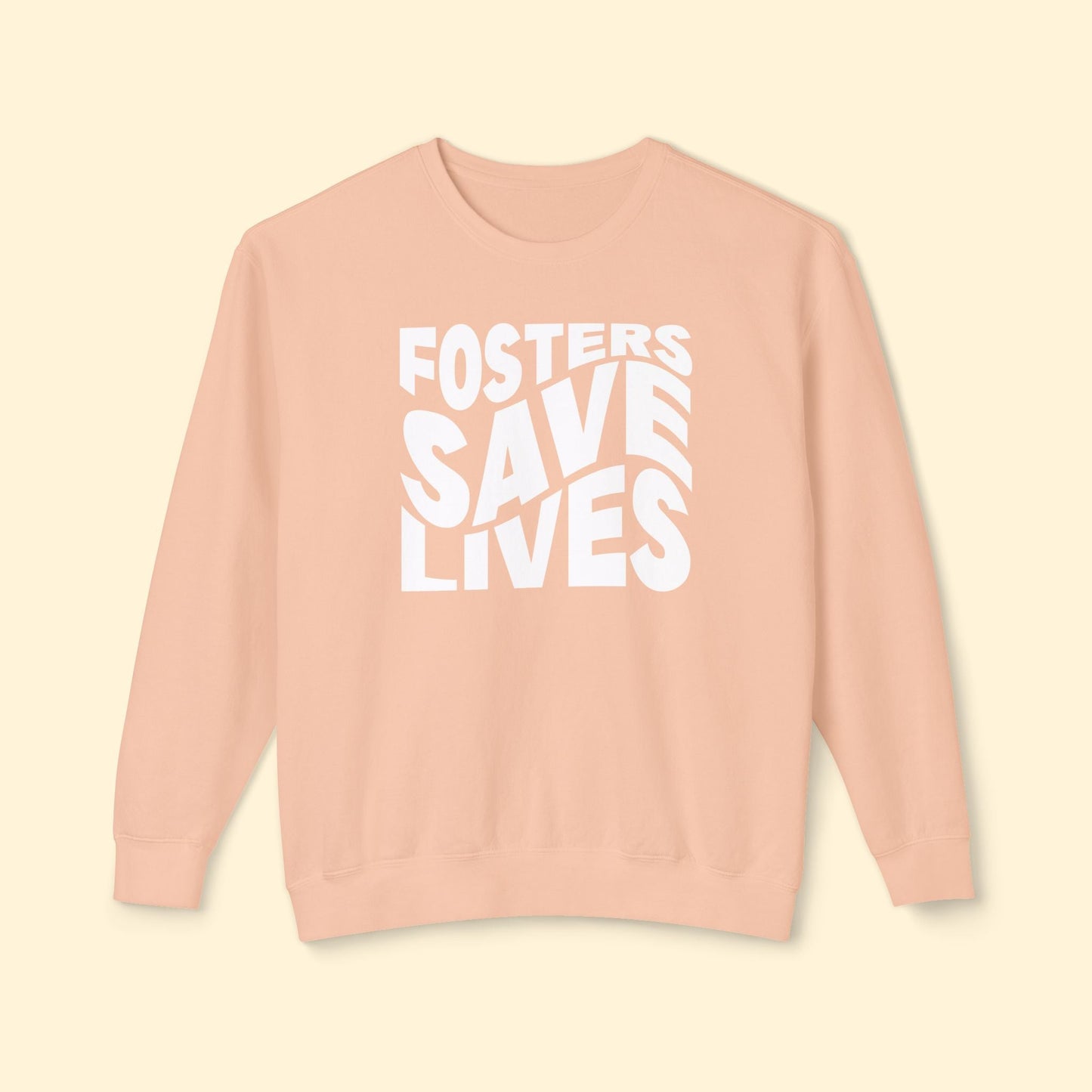 Fosters Save Lives | Lightweight Comfort Colors Crewneck Sweatshirt - Detezi Designs - 22507657927025819980