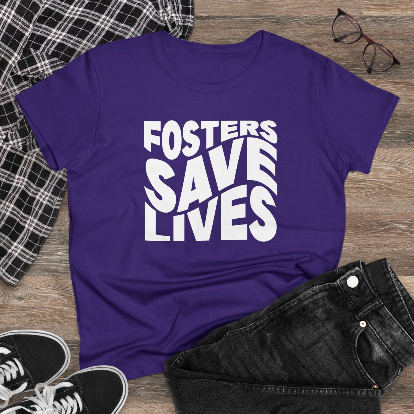 Fosters Save Lives | Women's Midweight Cotton Tee - Detezi Designs - 78658480833438563738
