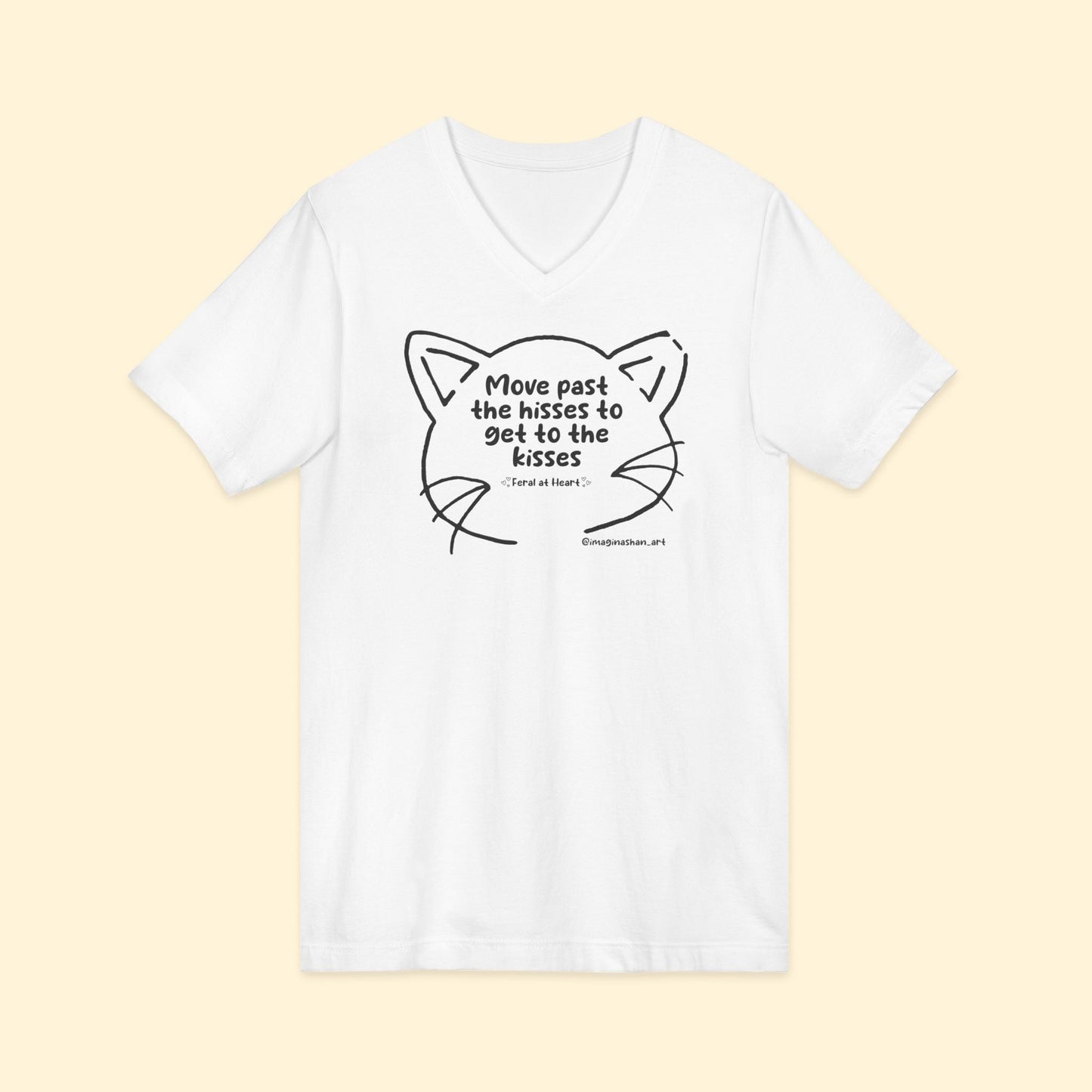 Get Past The Hisses | FUNDRAISER for Feral At Heart | Unisex V - Neck Tee - Detezi Designs - 25955129015573477099