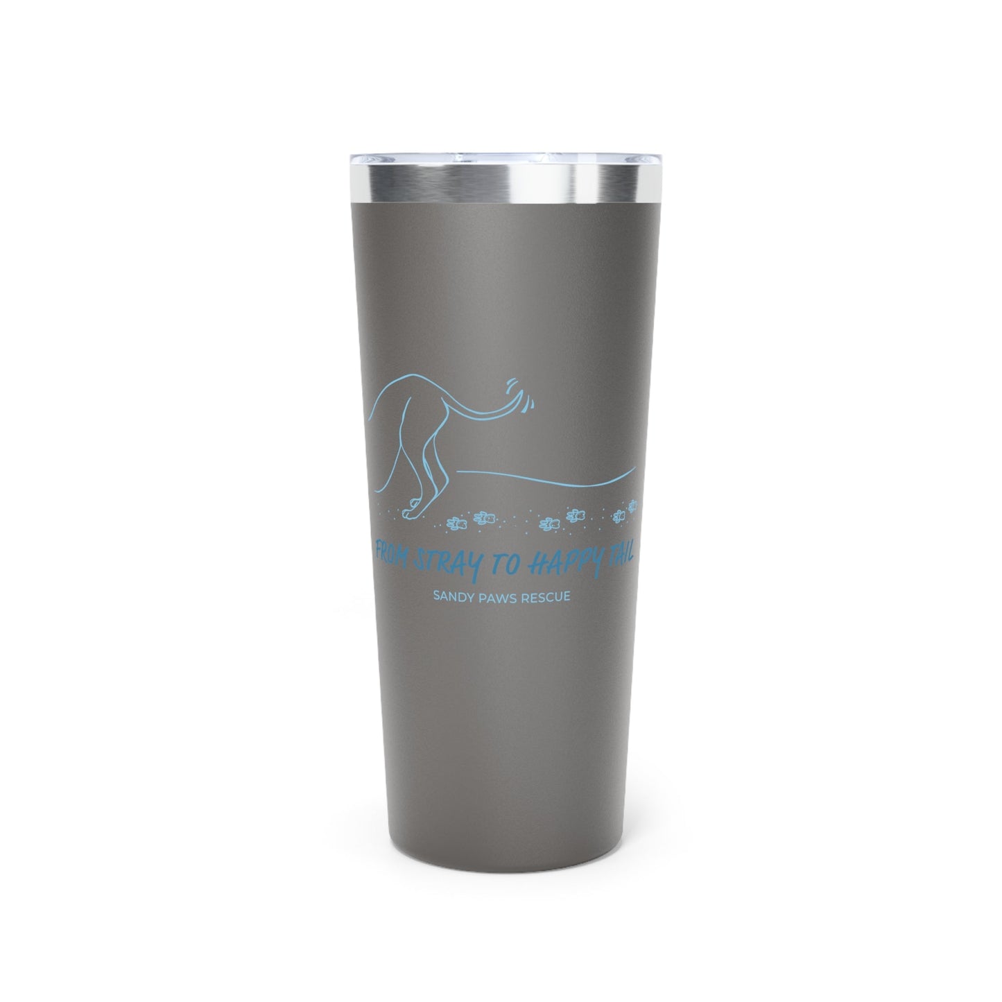 Happy Tail | FUNDRAISER for Sandy Paws Rescue | Insulated Tumbler, 22oz - Detezi Designs - 56206892469781784587