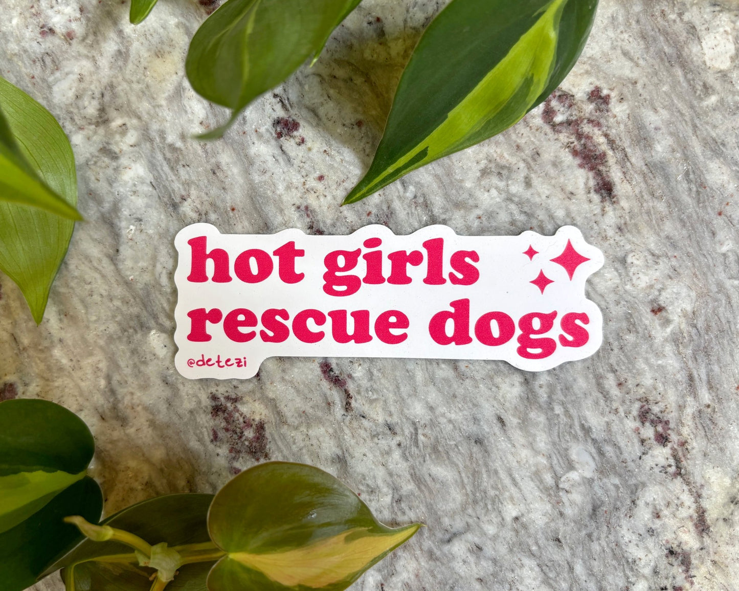 Hot Girls Rescue Dogs | 4" Vinyl Sticker - Detezi Designs -