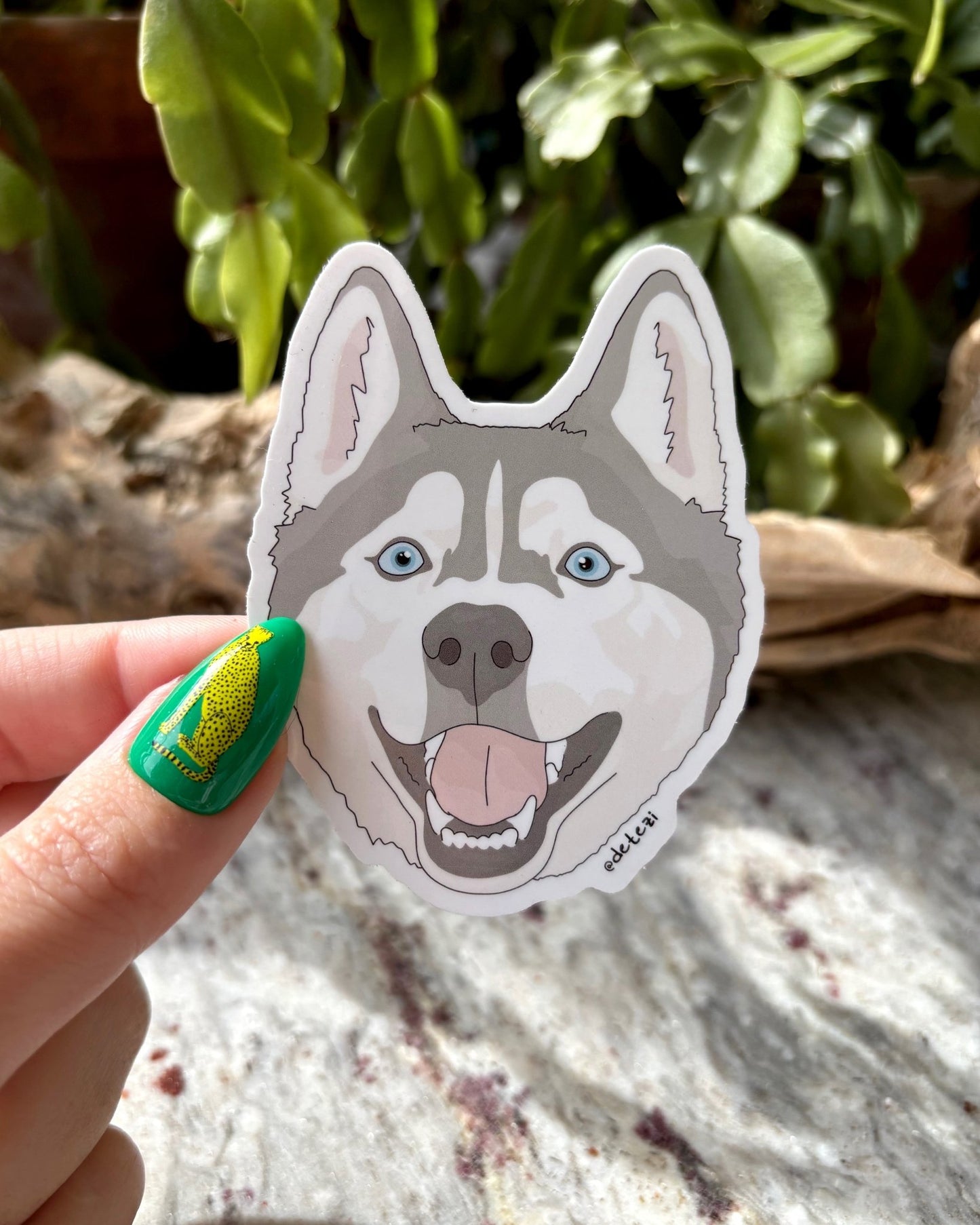 Husky | Face | 3" Vinyl Sticker - Detezi Designs -