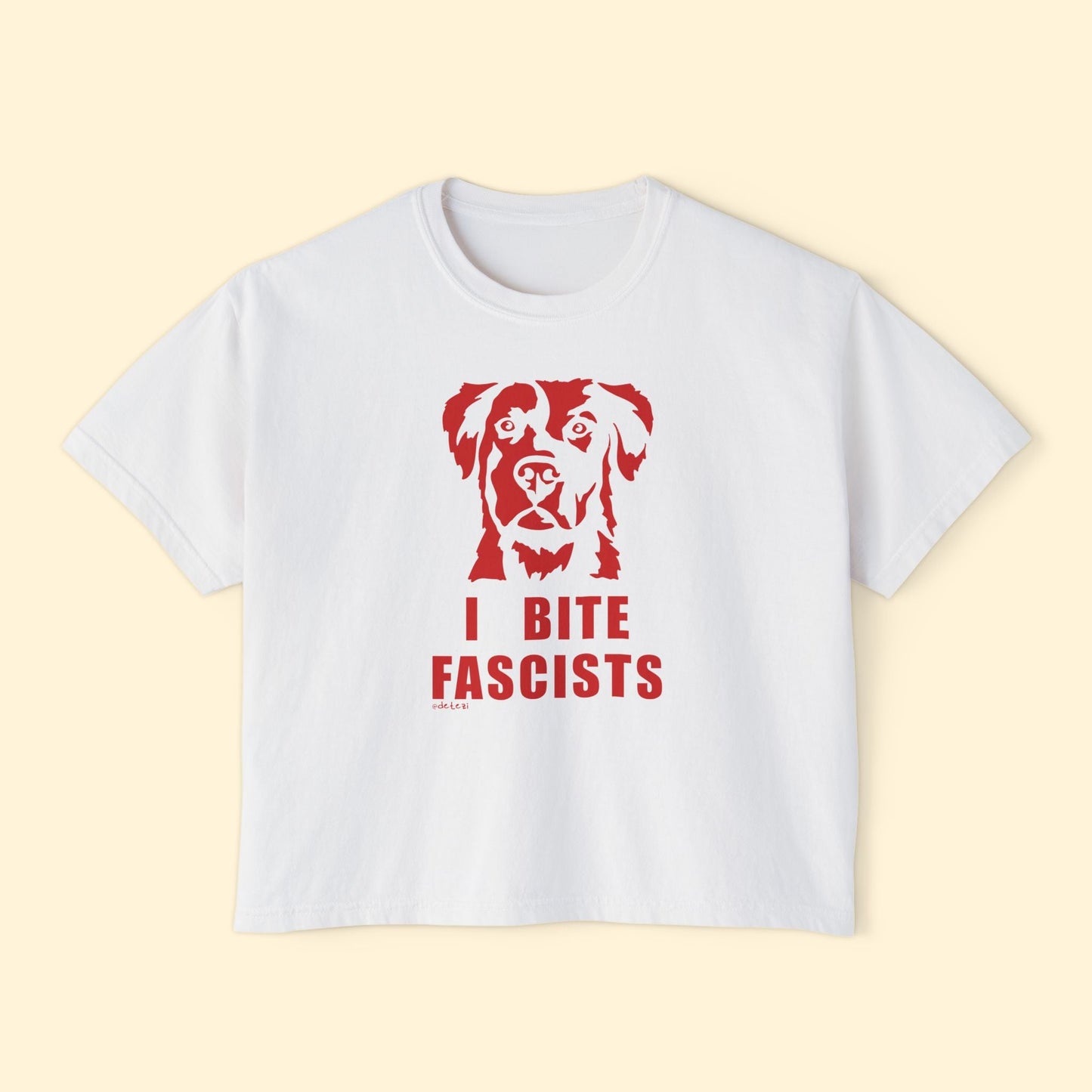 I Bite Fascists | Comfort Colors Boxy Tee - Detezi Designs - 10731602264262158561