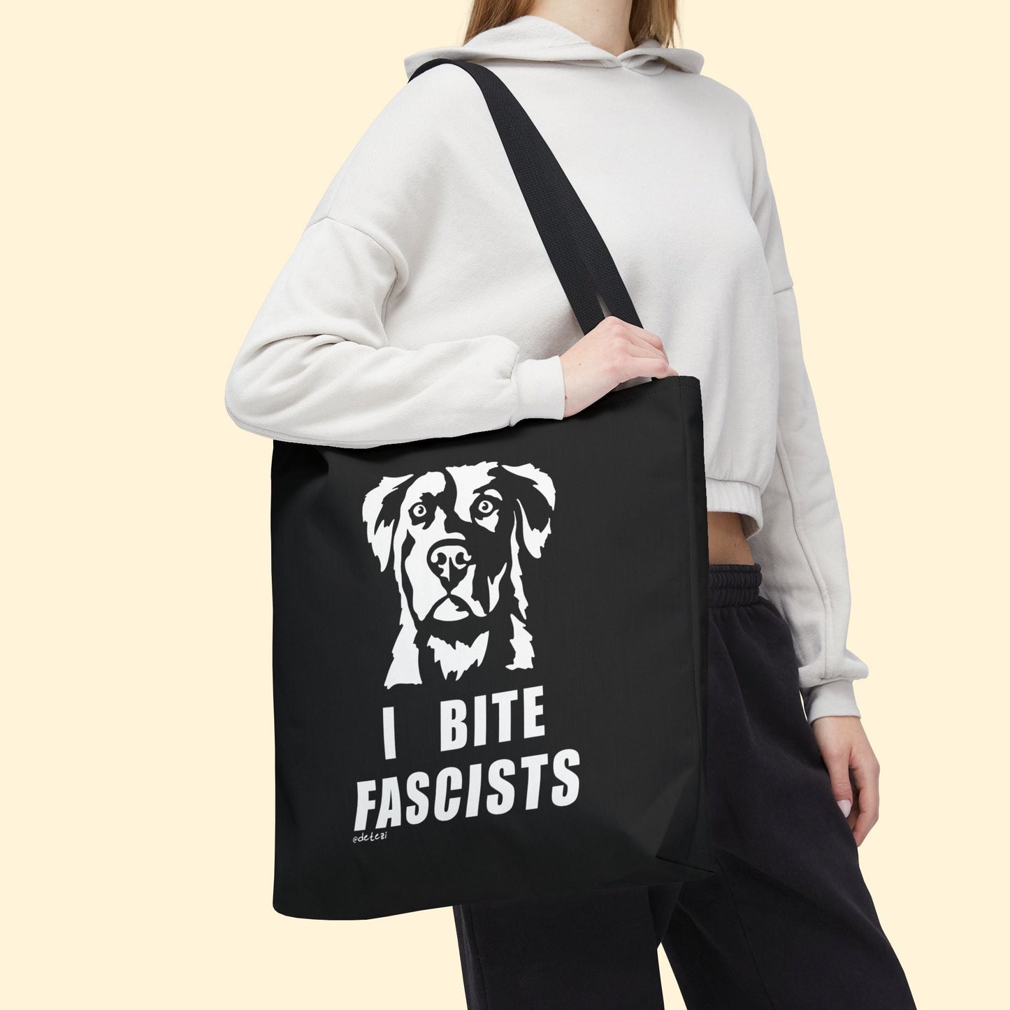 I Bite Fascists | Tote Bag | Three Sizes - Detezi Designs - 90852450400533980393