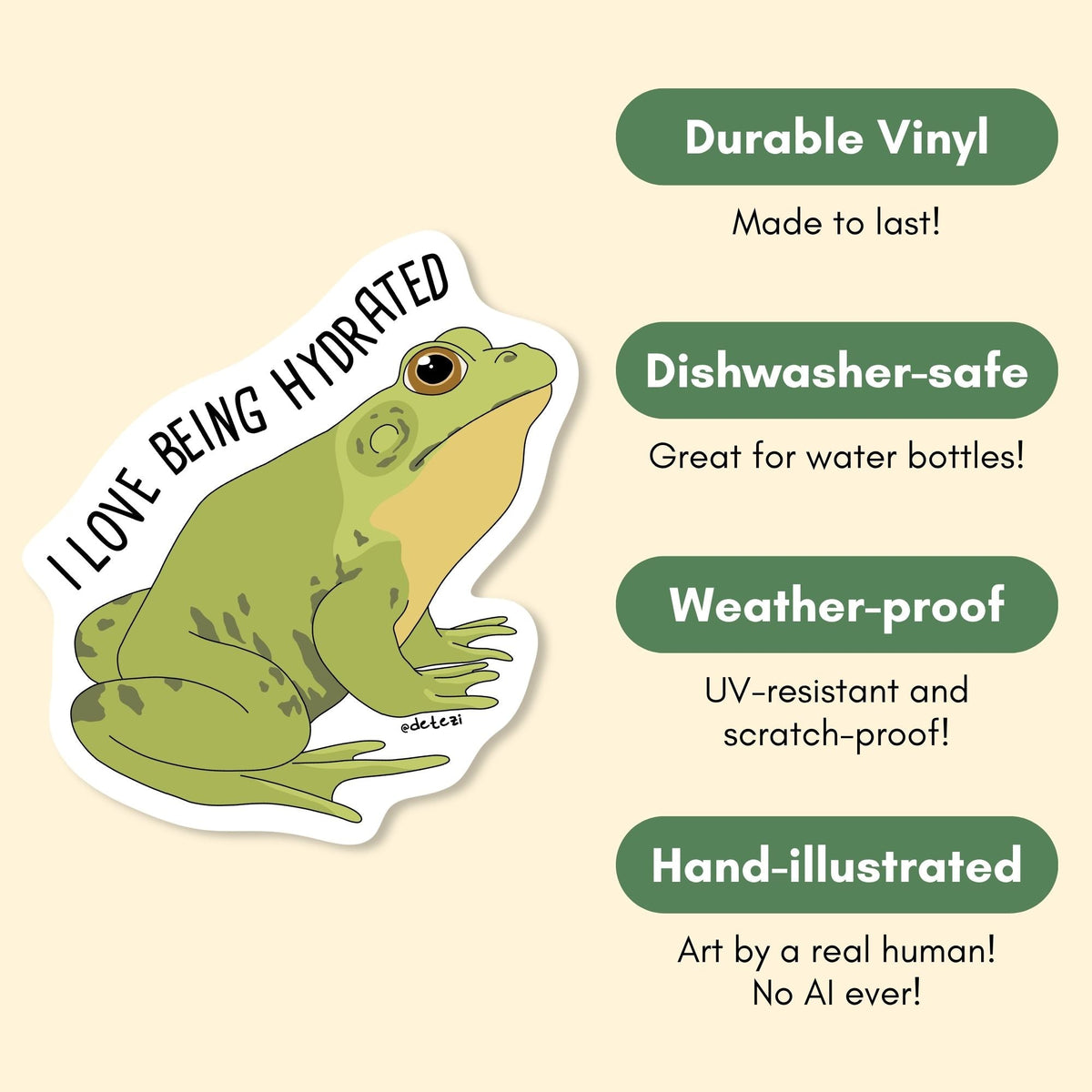 I Love Being Hydrated | Vinyl Sticker - Detezi Designs-