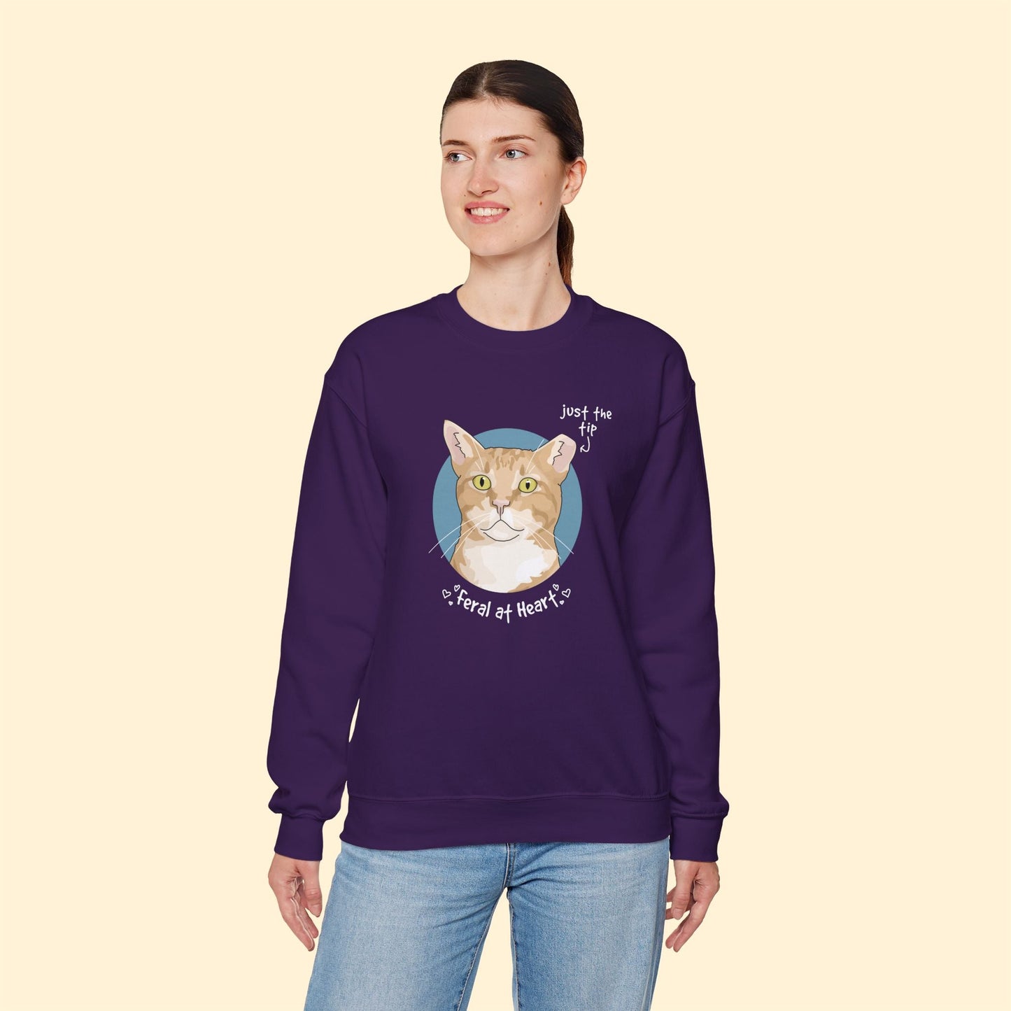 Just The Tip | FUNDRAISER for Feral At Heart | Crewneck Sweatshirt - Detezi Designs - 11601244980305849314