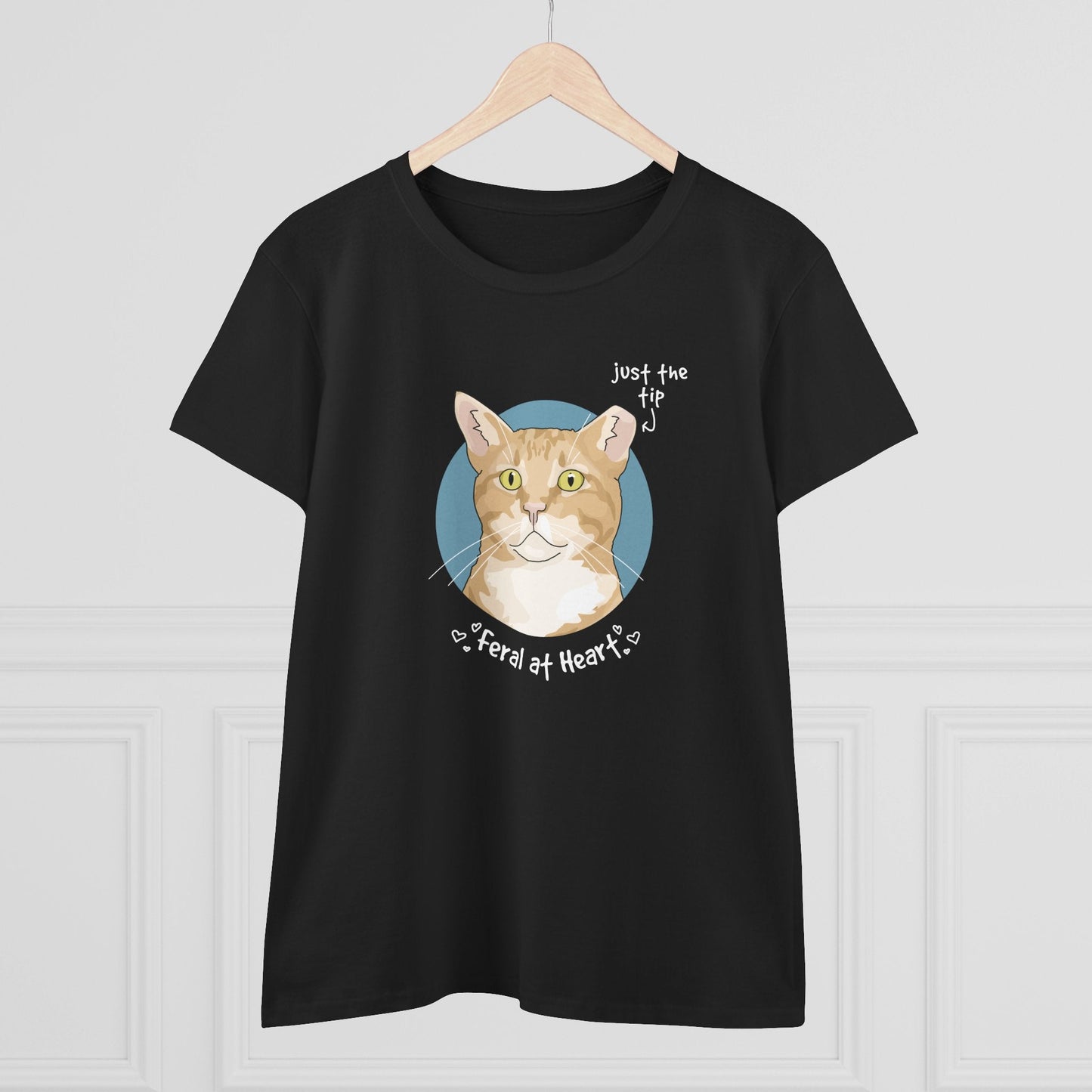 Just The Tip | FUNDRAISER for Feral At Heart | Women's Midweight Cotton Tee - Detezi Designs - 14943048159376114631