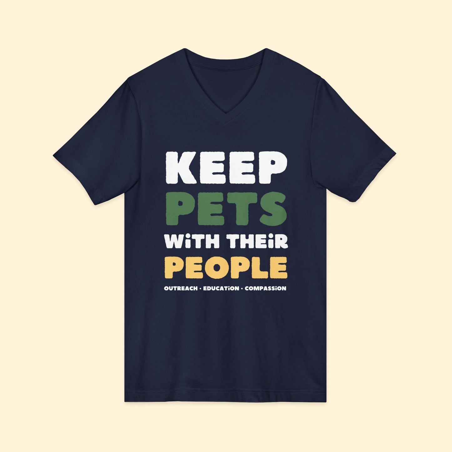 Keep Pets With Their People | Unisex V - Neck Tee - Detezi Designs - 24030554653318891823