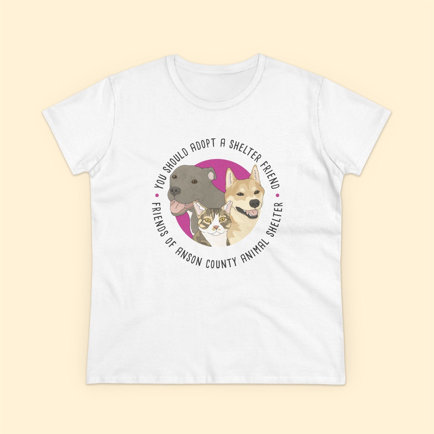 Ladies' Cut Crewneck Tee | FUNDRAISER | Friends of Anson County Animal Shelter - Detezi Designs - 27622358405444106055