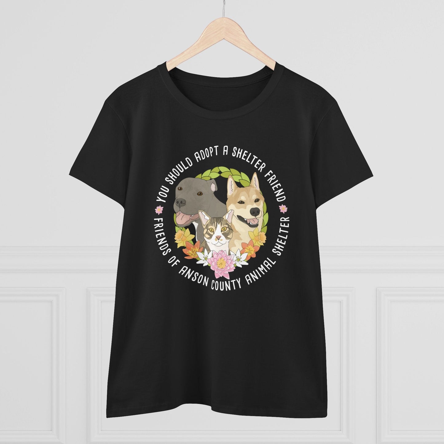 Ladies' Cut Crewneck Tee | FUNDRAISER | Friends of Anson County Animal Shelter | Spring - Detezi Designs - 32517632499766175479