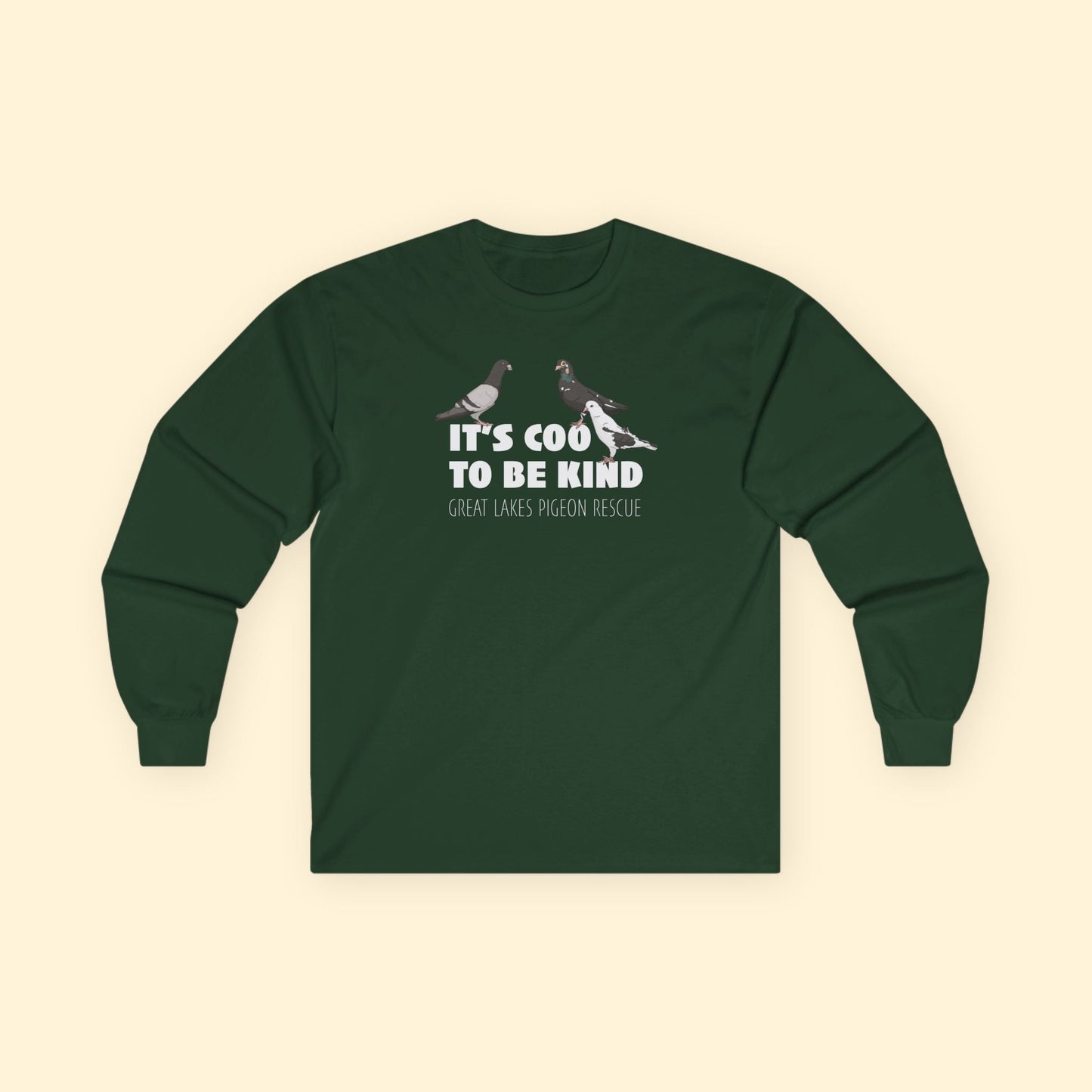Long Sleeve Tee | FUNDRAISER | Great Lakes Pigeon Rescue - Detezi Designs - 72385727429382727641